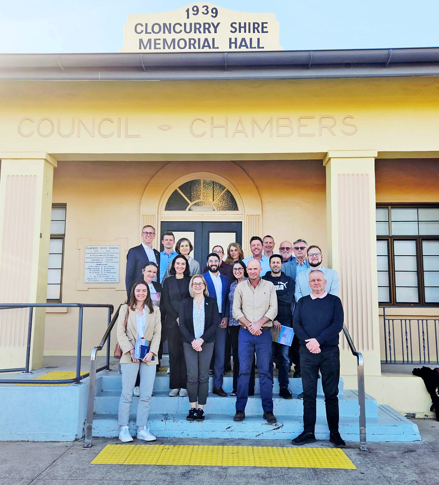 Cloncurry Shire mayor Greg Campbell with the European delegation.