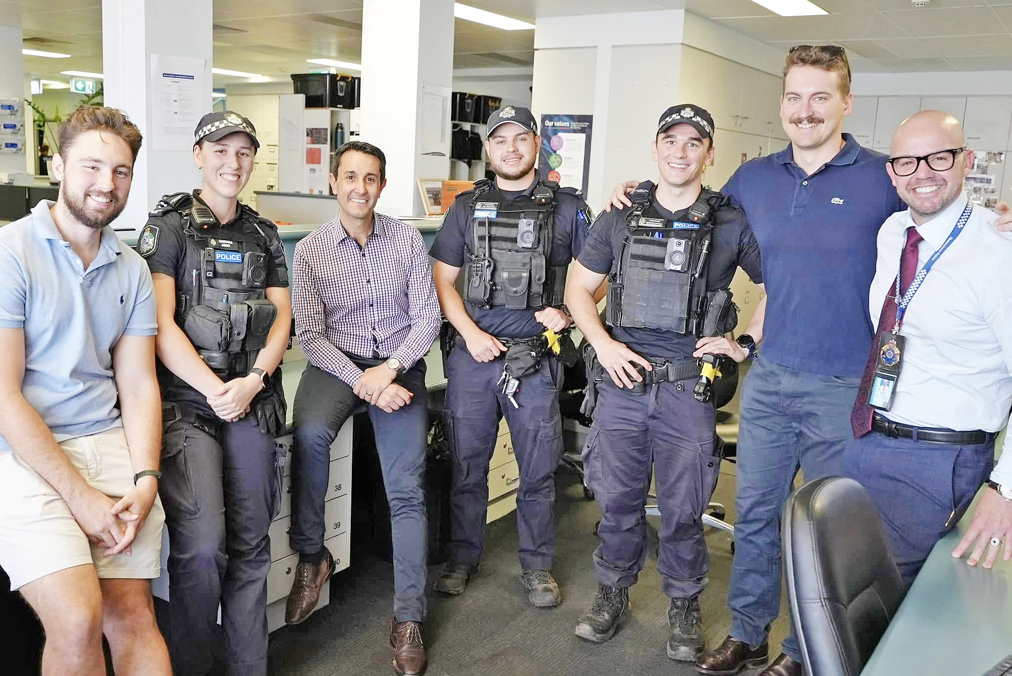 The Premier caught up with officers at Mount Isa Police Station on Friday.