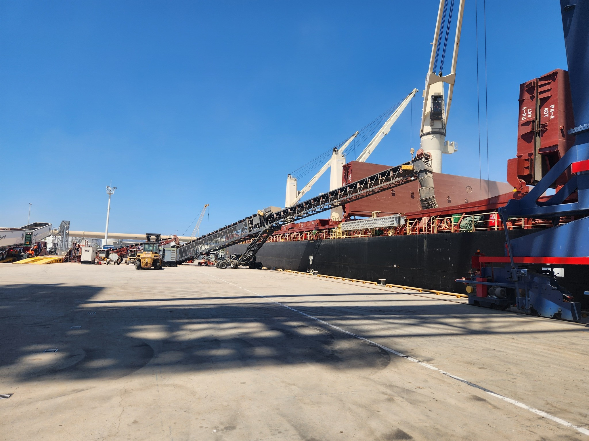 The first shipment of chickpeas has been loaded at the Port of Townsville.