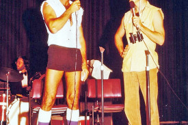 Australian television and film icon Paul Hogan, pictured with sidekick ‘Strop’, was among a host of stars who helped open the Mount Isa Civic Centre.