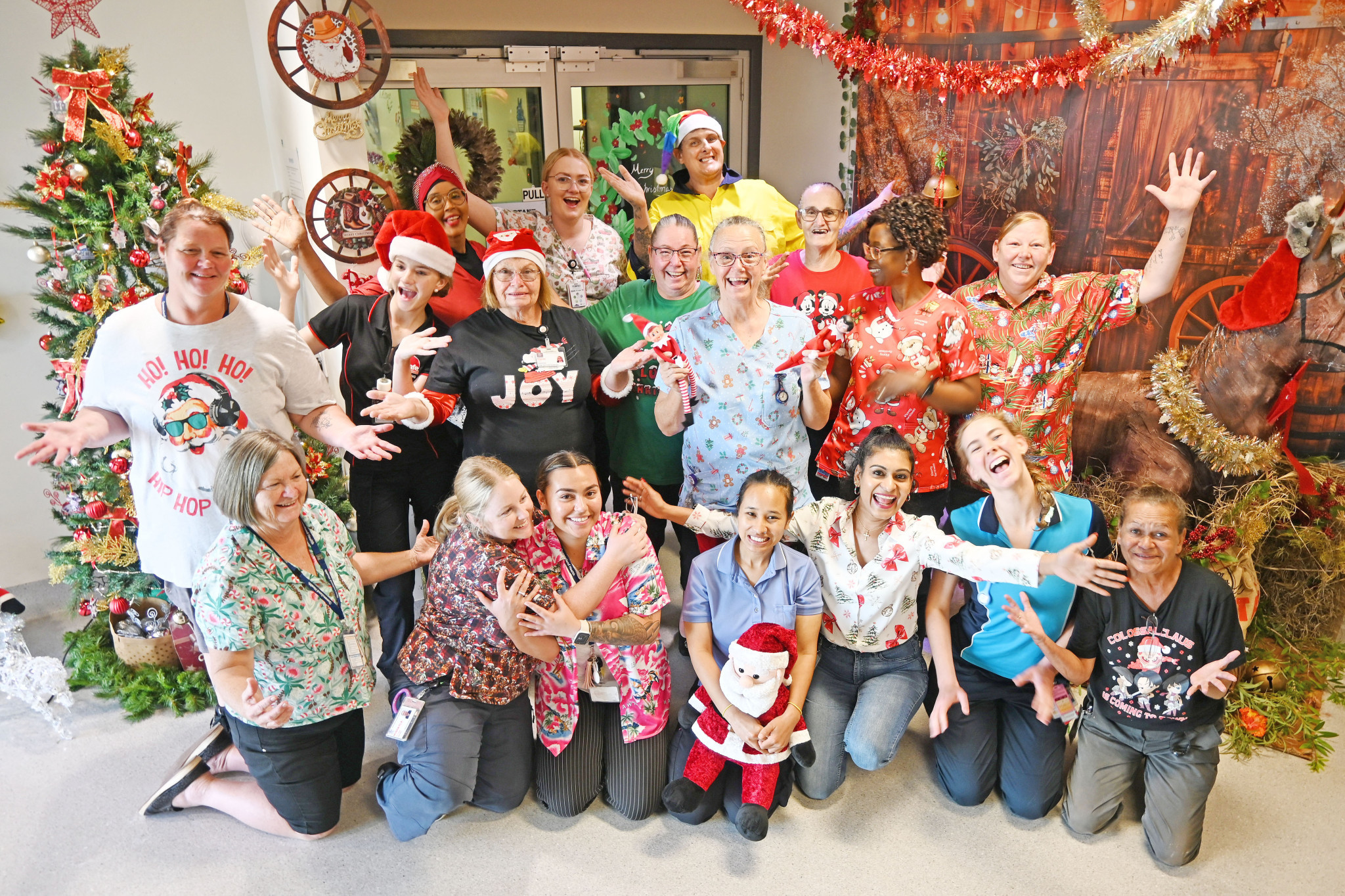 The Cloncurry Hospital team – Mishayla Richards, Genevieve Bennett, Tina Dodd, Genevieve Thyer, Lily Harms, Bessie Sichone, Penelope Callope, Melissa Heslin, Shannon Heslin, Layla Hall, Barbara Boyce, Tina Douglas, Maree Walduck, Debbie Smith, Nida Asgar and Christian Fox.