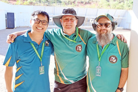 Mount Isa Pistol Club members Albert Young, Robert Price and Scott Voll.