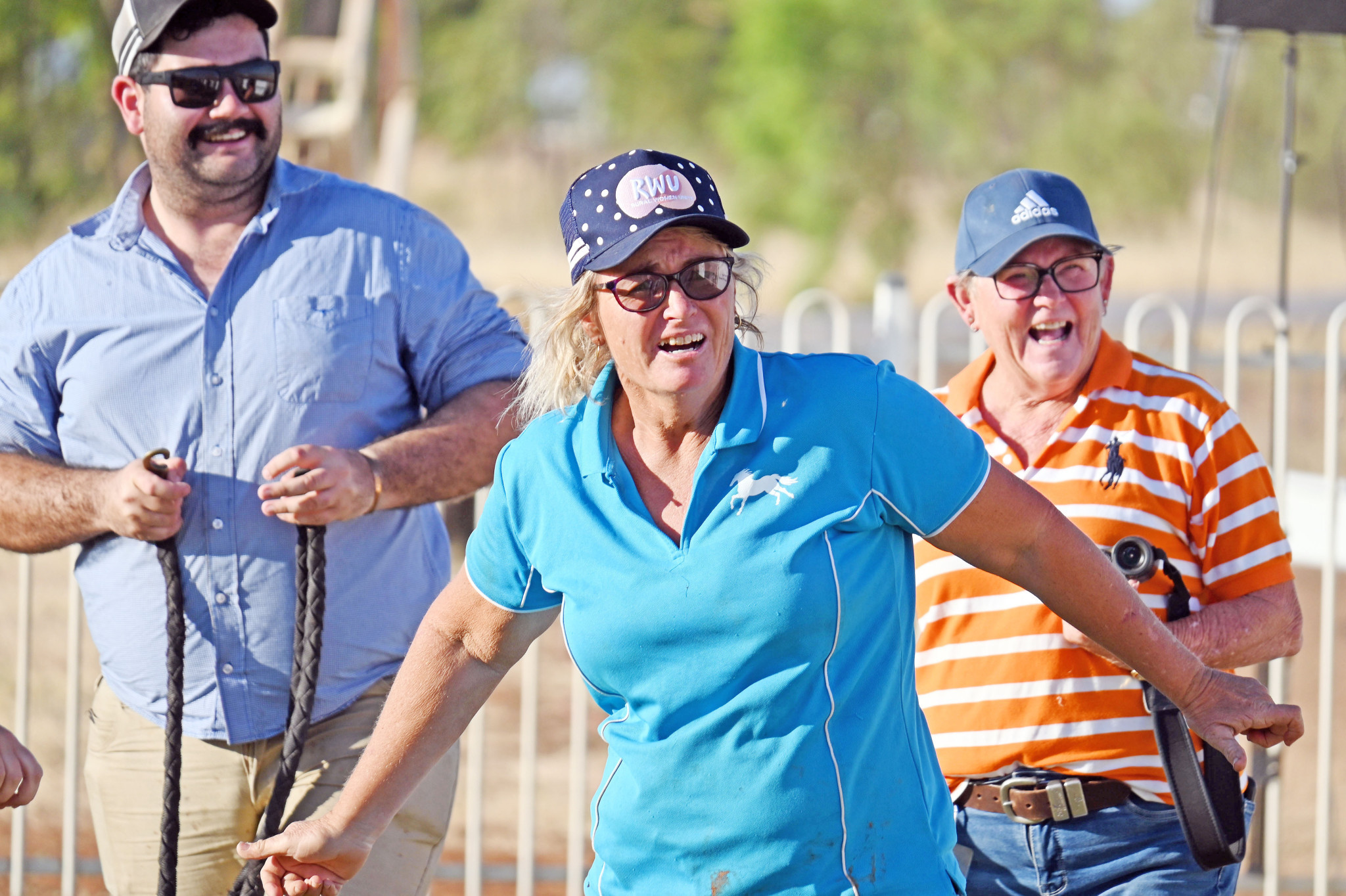 Did I win? Julia Creek trainer waits for confirmation from the judge that she won The Aviator with Mina’s Legacy.