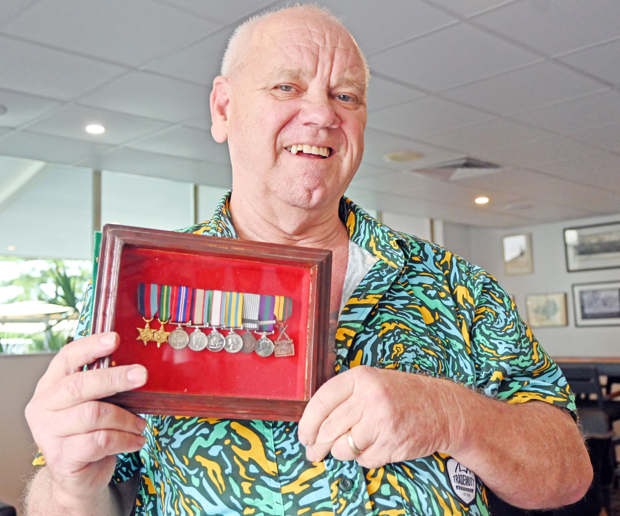 Mark Strain has loaned the Mount Isa RSL Sub Branch the miniature service medals earned by his father.