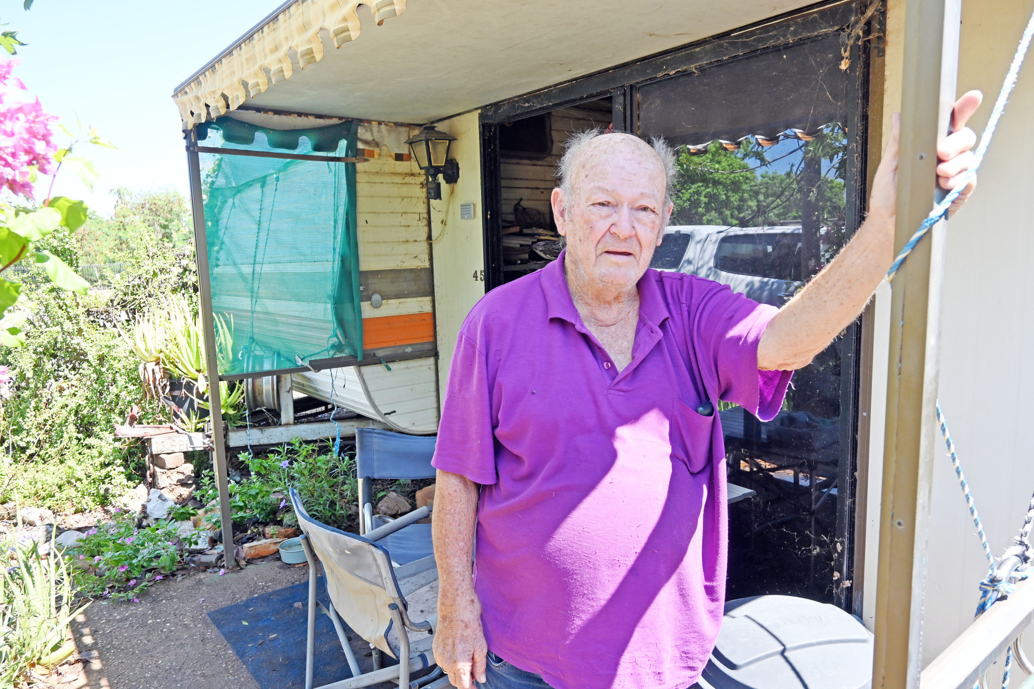 Long-time Sunset Tourist Park resident Alan Prideaux said the overgrowth along Breakaway Creek was the thickest he had seen.