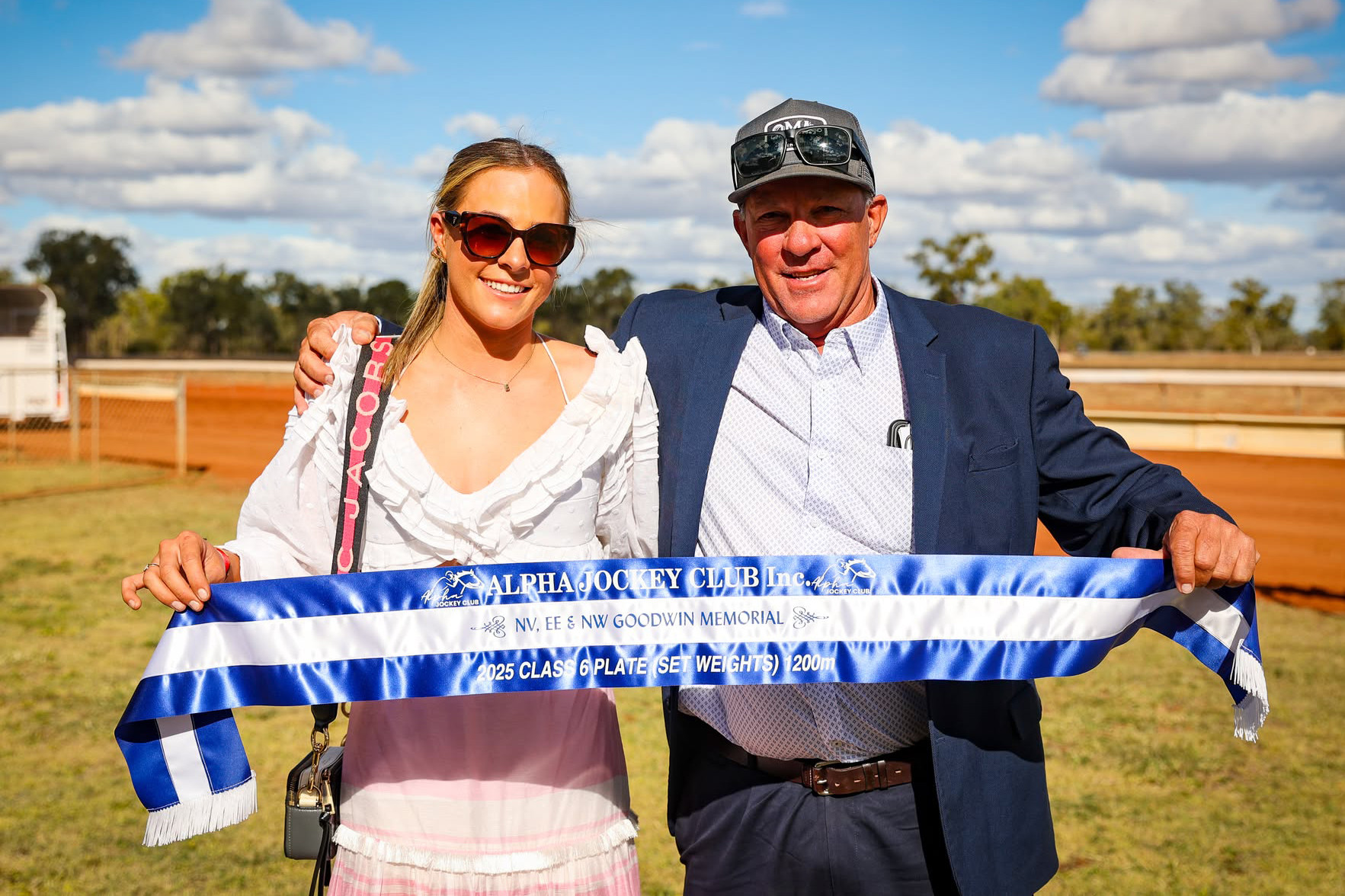 Barcaldine Racing Club president Willie Chandler and his daughter Emma at Alpha. Picture: RLR Photography