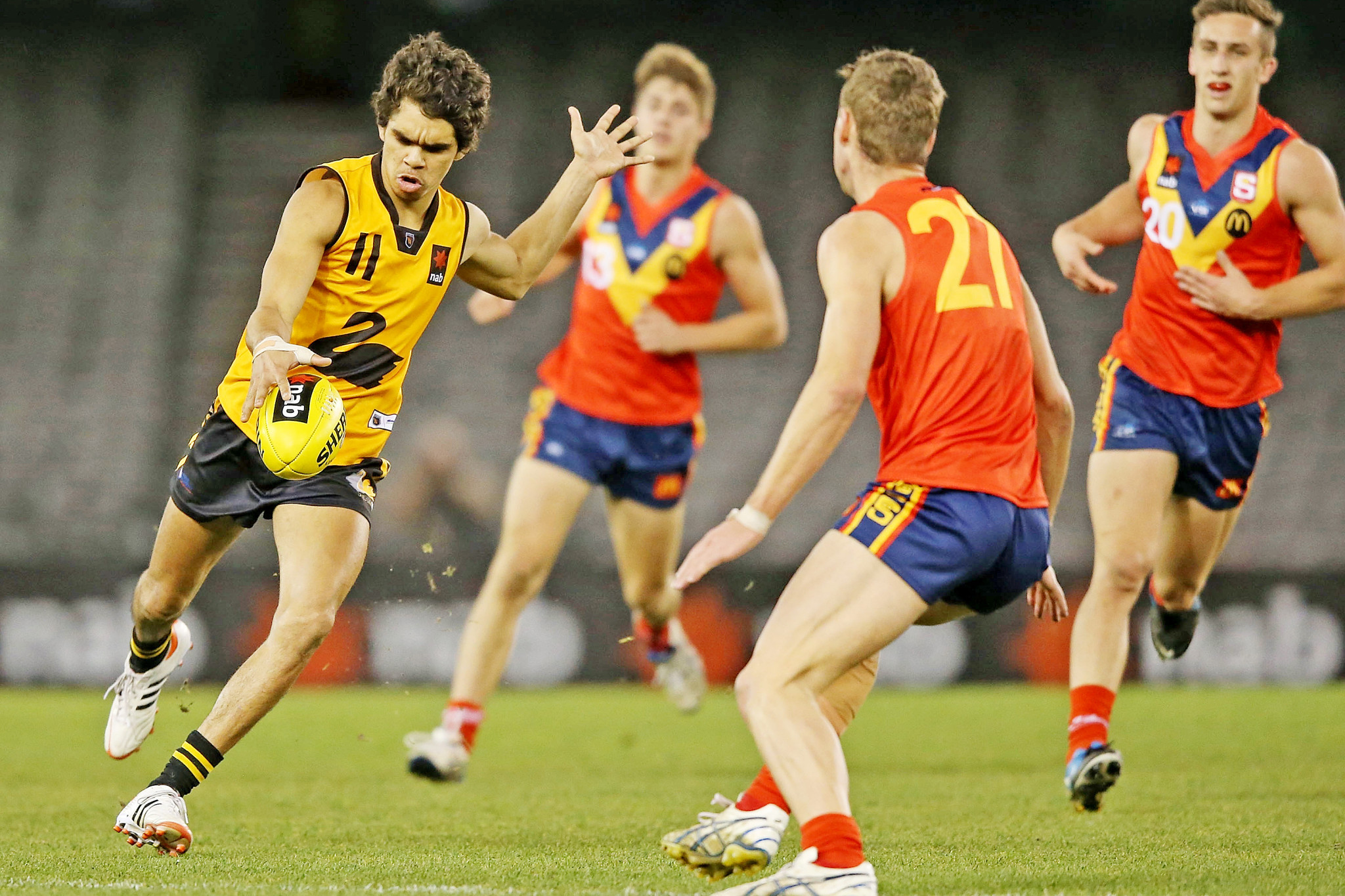 A young Charlie Cameron in action for Western Australia in the under-18 championships.