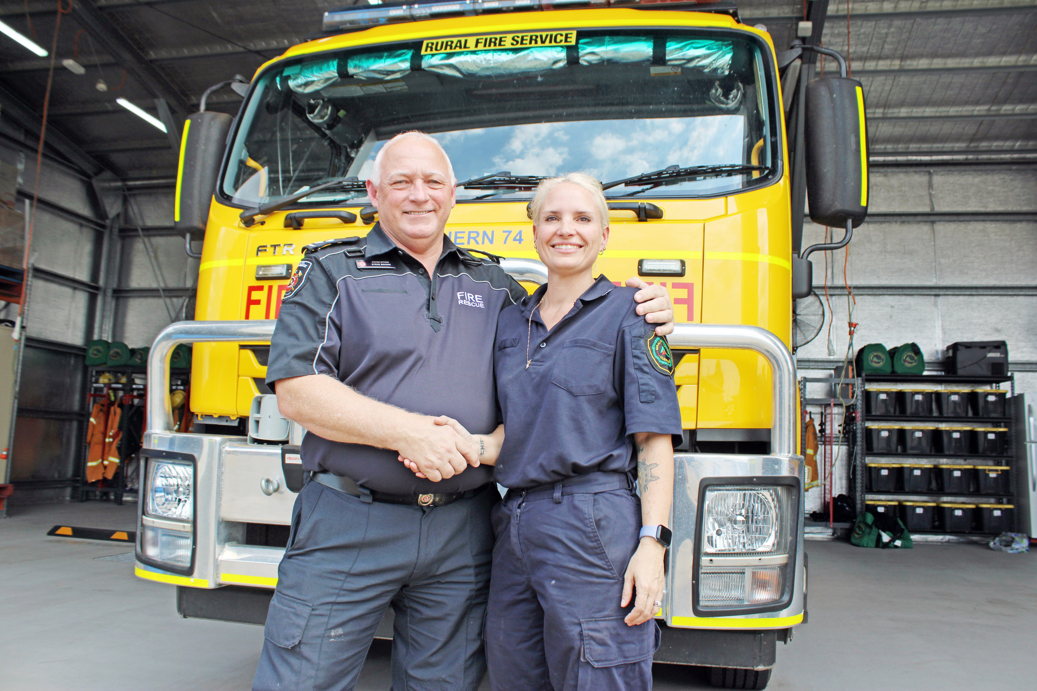 Visiting Queensland Fire Department division commander Steve Brown said Mount Isa’s Rural Fire Service brigade volunteers, such as Tennille Smith, had done an excellent job in tough circumstances.