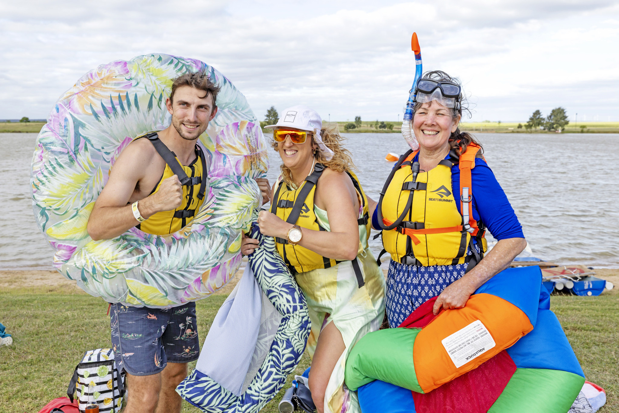 The raft race on the lake proved to be a big hit with spectators and participants.