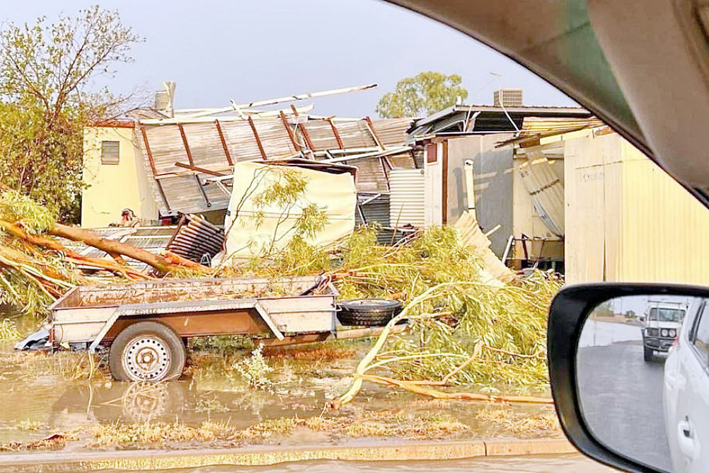 Julia Creek residents will this week clean up the community after a big storm on Monday. Picture: Lyndell Crawford