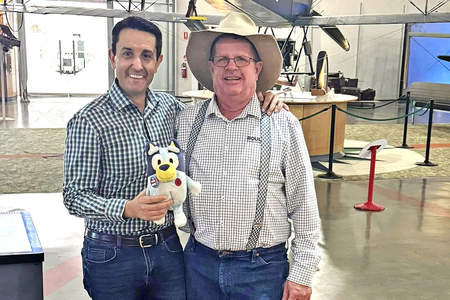 Premier David Crisafulli with Boulia mayor Rick Britton in Longreach.