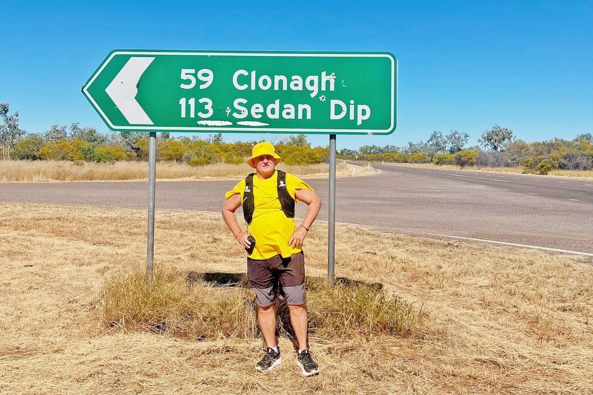 James Coghlan stops for a photo on the Burke Developmental Road.
