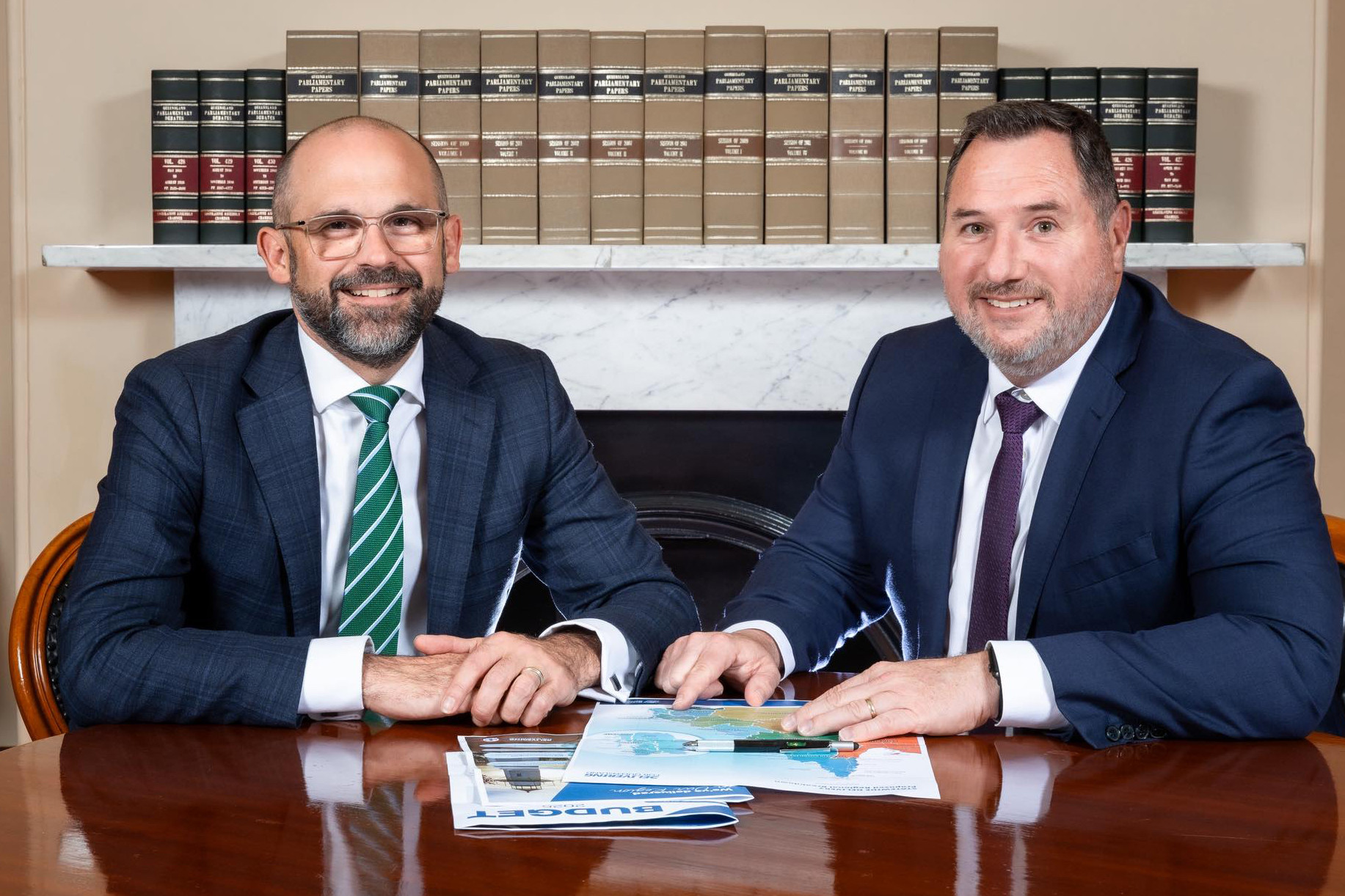 Queensland Treasurer David Janetzki with Environment Minister Andrew Powell.