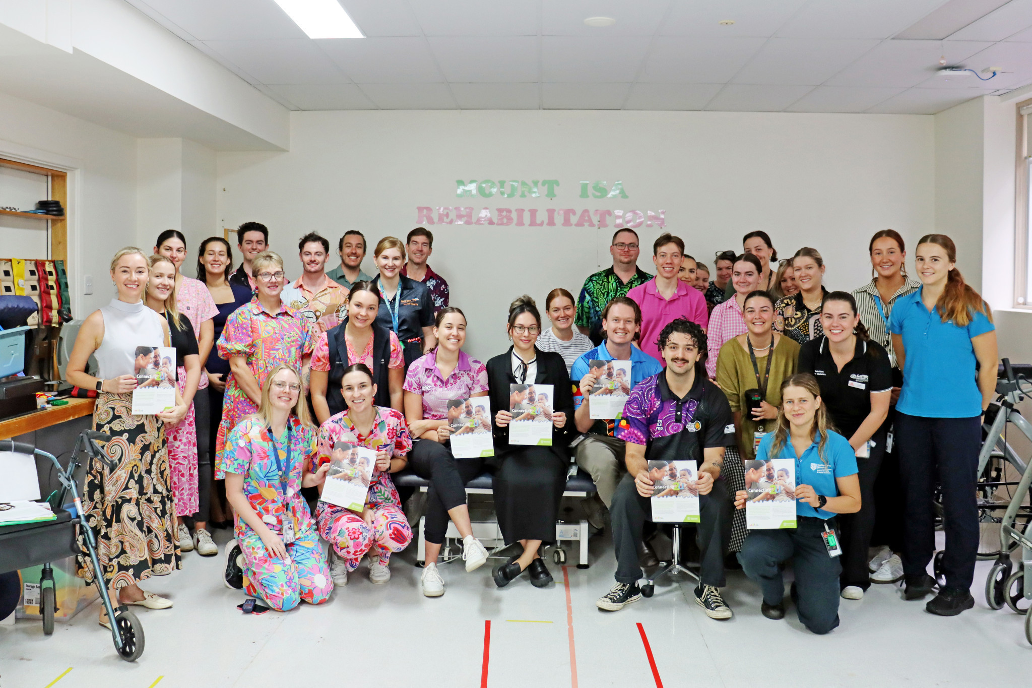 Alanna Philipson (left), principal project officer for the Connecting2u program, with the North West Hospital and Health Service’s allied health team.