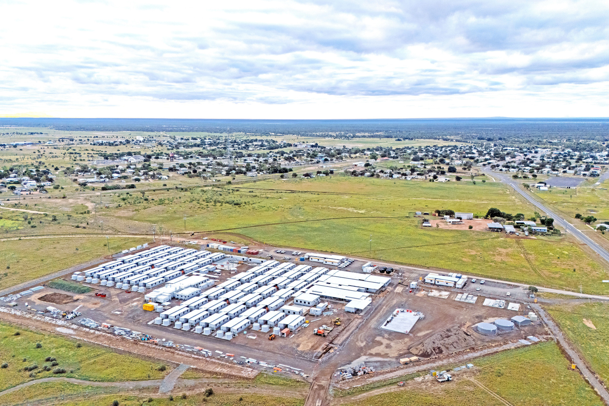 Powerlink’s CopperString workforce accommodation precinct is located on the outskirts of Hughenden .