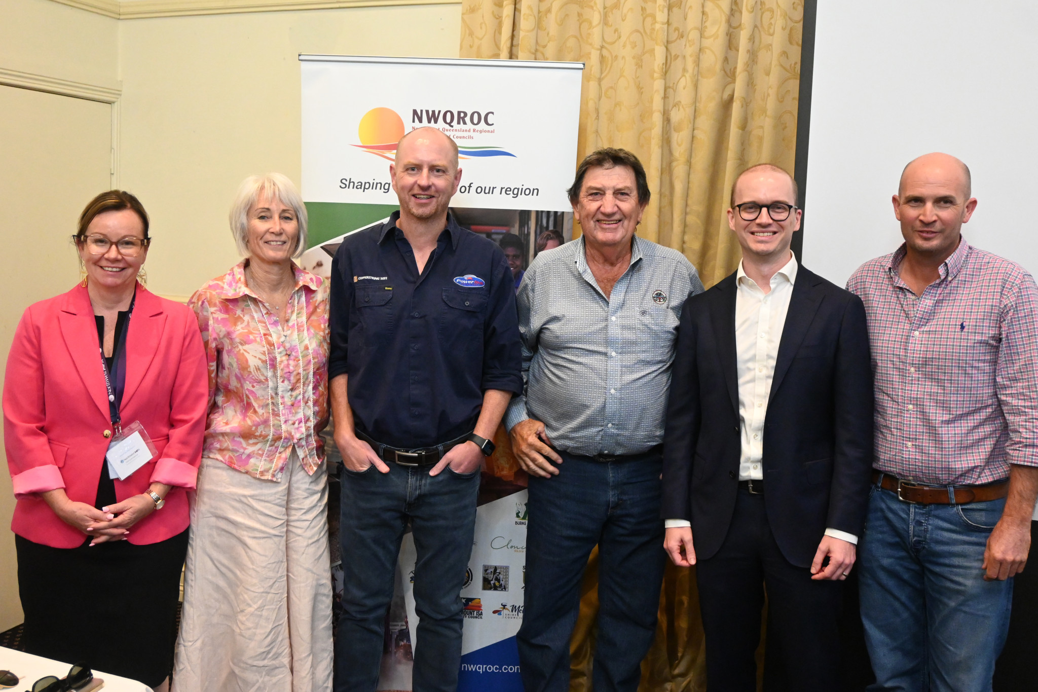 At the North West Queensland Regional Organisation of Councils meeting last week – Mount Isa mayor Peta MacRae, McKinlay Shire mayor Janene Fegan, Powerlink’s Tom Dackray, Richmond mayor John Wharton, QIC infrastructure manager Wade MacRae, and Cloncurry mayor Greg Campbell.