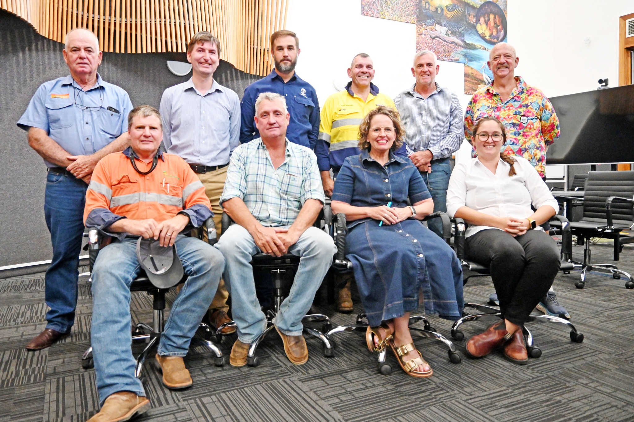 The new Mount Isa Rodeo committee met for the first time at the Mount Isa council chambers on Monday. Back row – John Tully (council representative), Peter Gosch, Jonathan Eden (Glencore representative), Tonka Toholke, Mick Tully and Chris Kuhne (Rotary representative). Front row – Mark Thompson (chair), Marcus Curr, Hannah Hacon and Lauren Stowe (who was taking minutes).