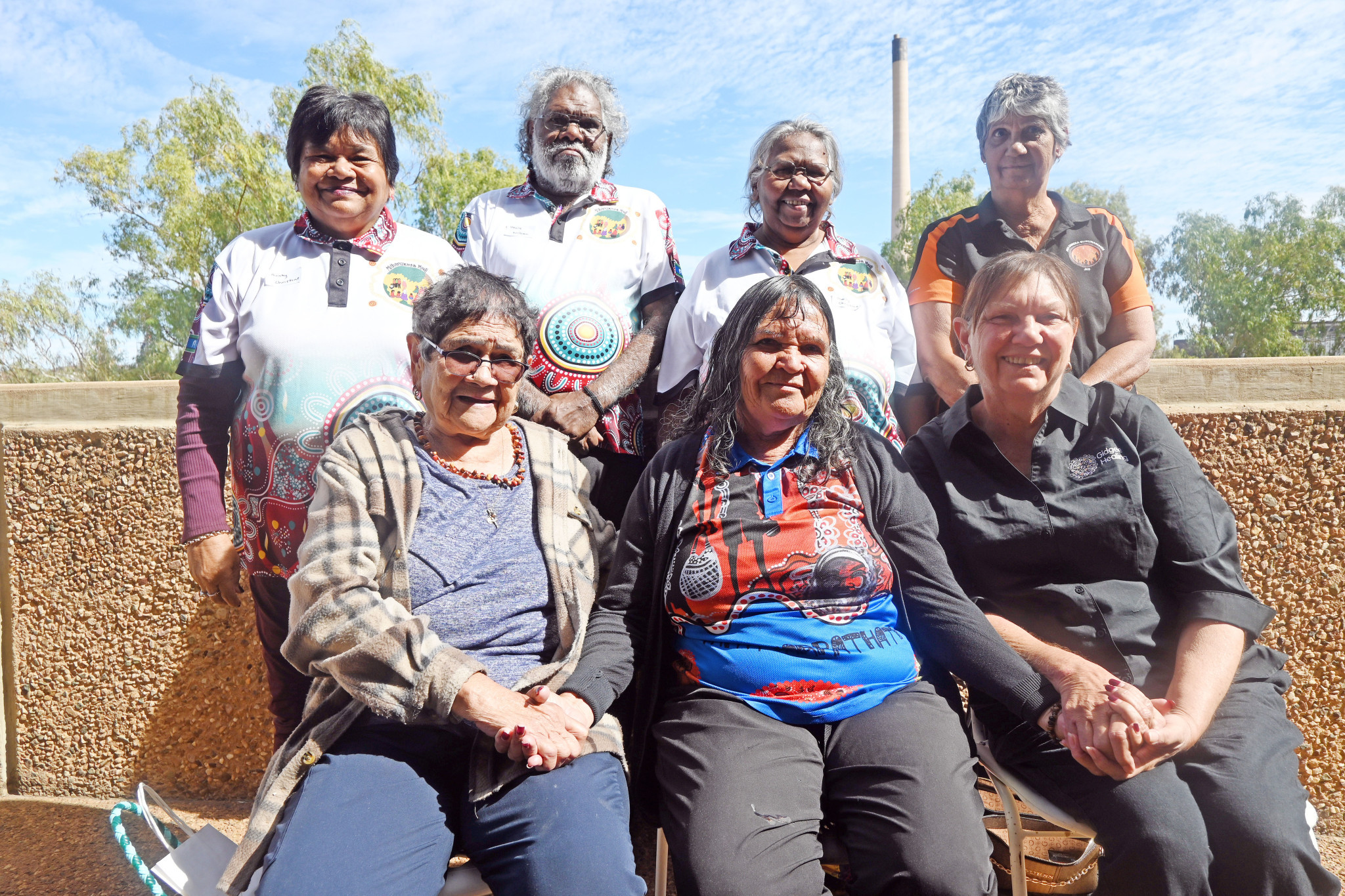 North West Elders Christine Rankine, William Doyle, Christine Doyle, Jane Ah Kit, Karen West, Joan Marshall and Valerie Dempsey in Mount Isa last week for the Mithangkaya Nguli YPA First Nation Summit.