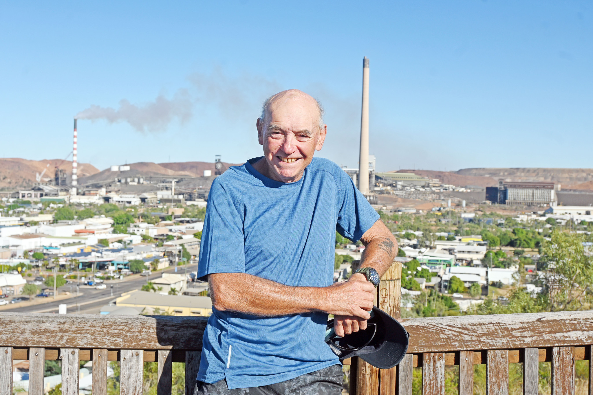 Marathon Townsville to Darwin trekker Norm Thirkell was happy to see the sights and sounds of Mount Isa last week.