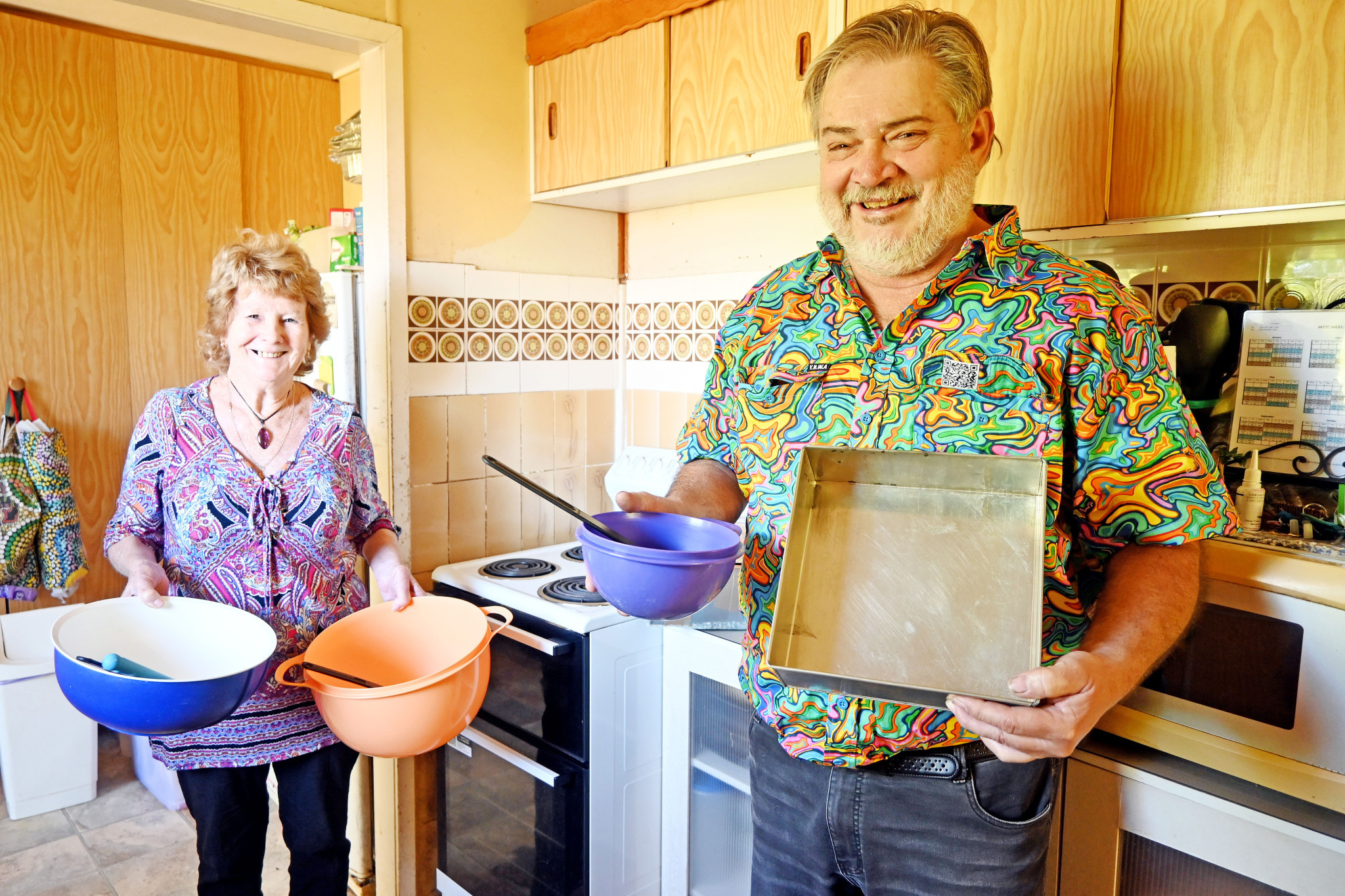 Cookery Steward Lorna Fisher and aspiring baker Guido Pittis are preparing to test the city’s fruitcake making skills at the Mount Isa Show.