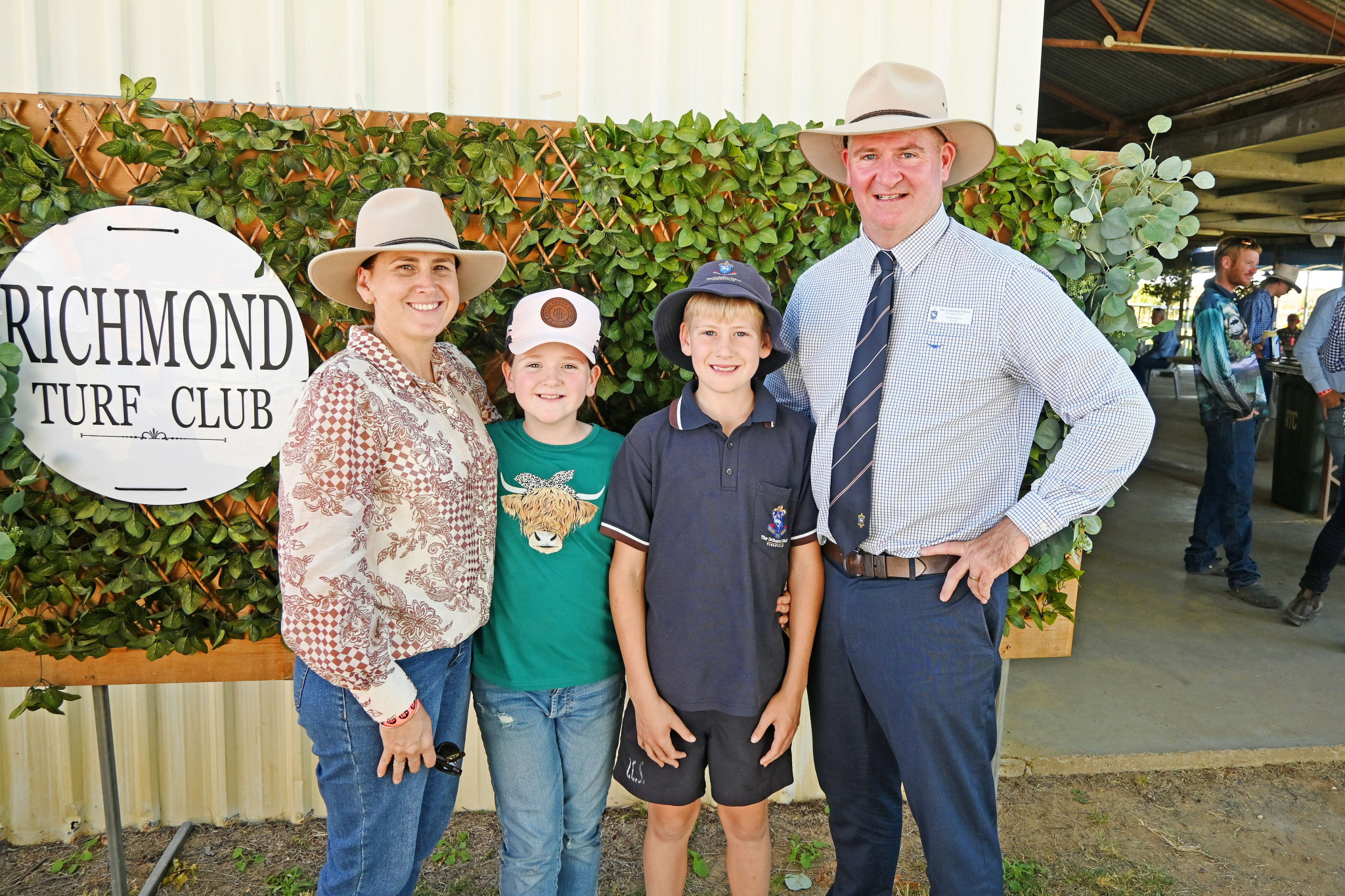 The Cathedral School principal Luke Baills with wife Steph and their children Emerson and Cooper at last year’s Richmond Field Days.