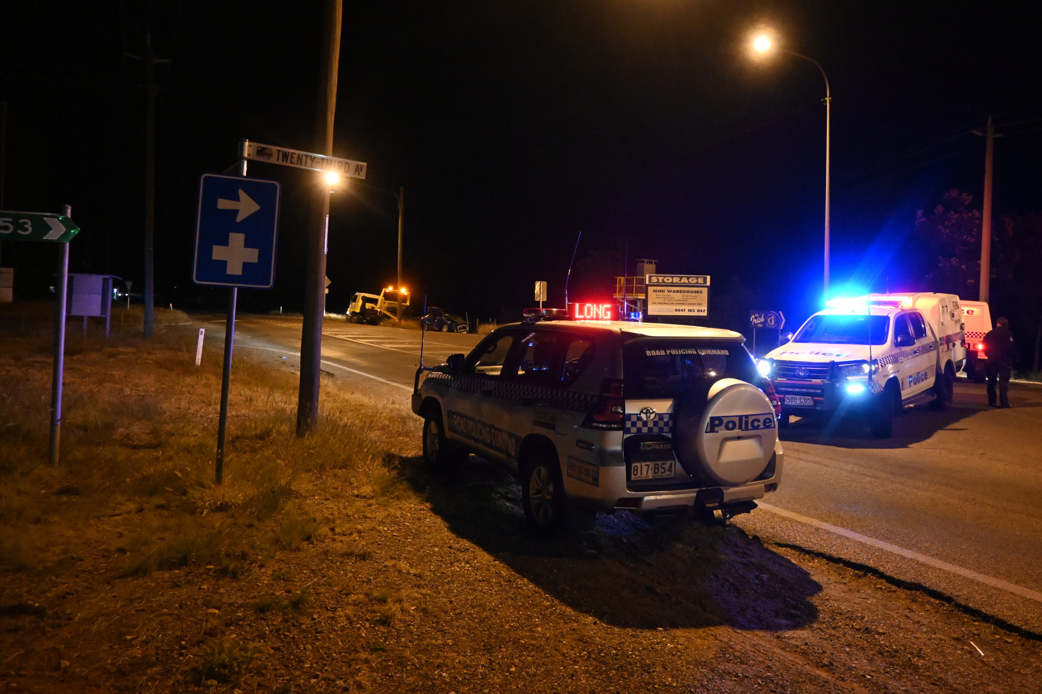 The scene on Duchess Road on Sunday morning around 5.45am.