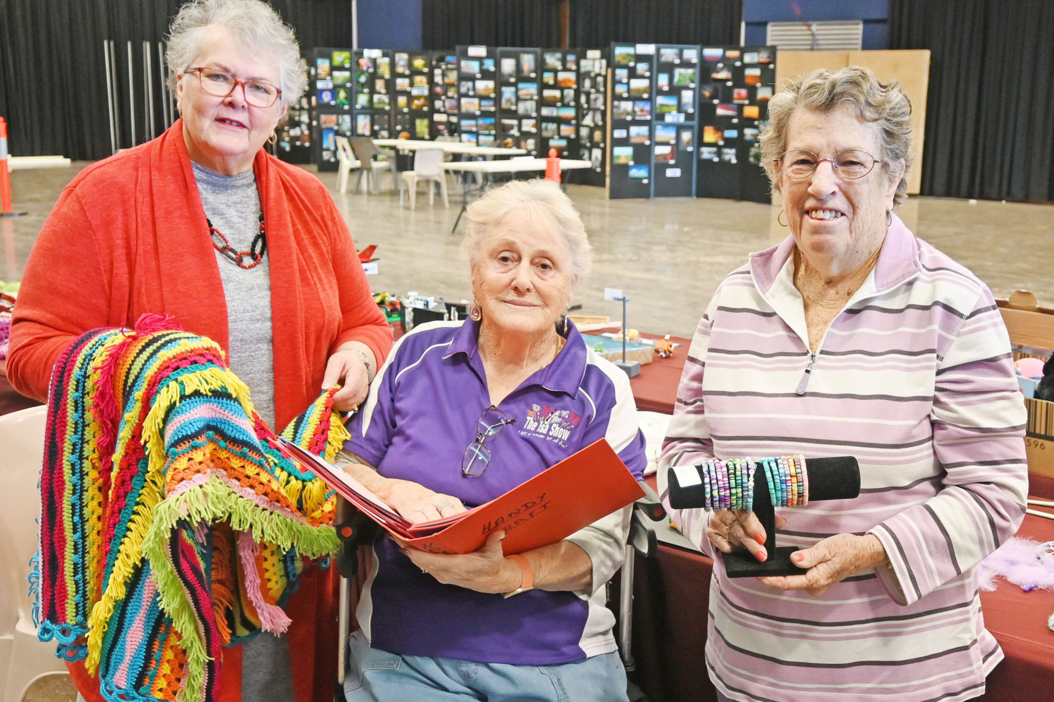 Spotted in the Buchanan Park pavilion on Tuesday morning were Bev Wilmot (judge) and Mount Isa Agriculture Show Society life members Caryll Evans and Edna Russell, who are also show stewards.
