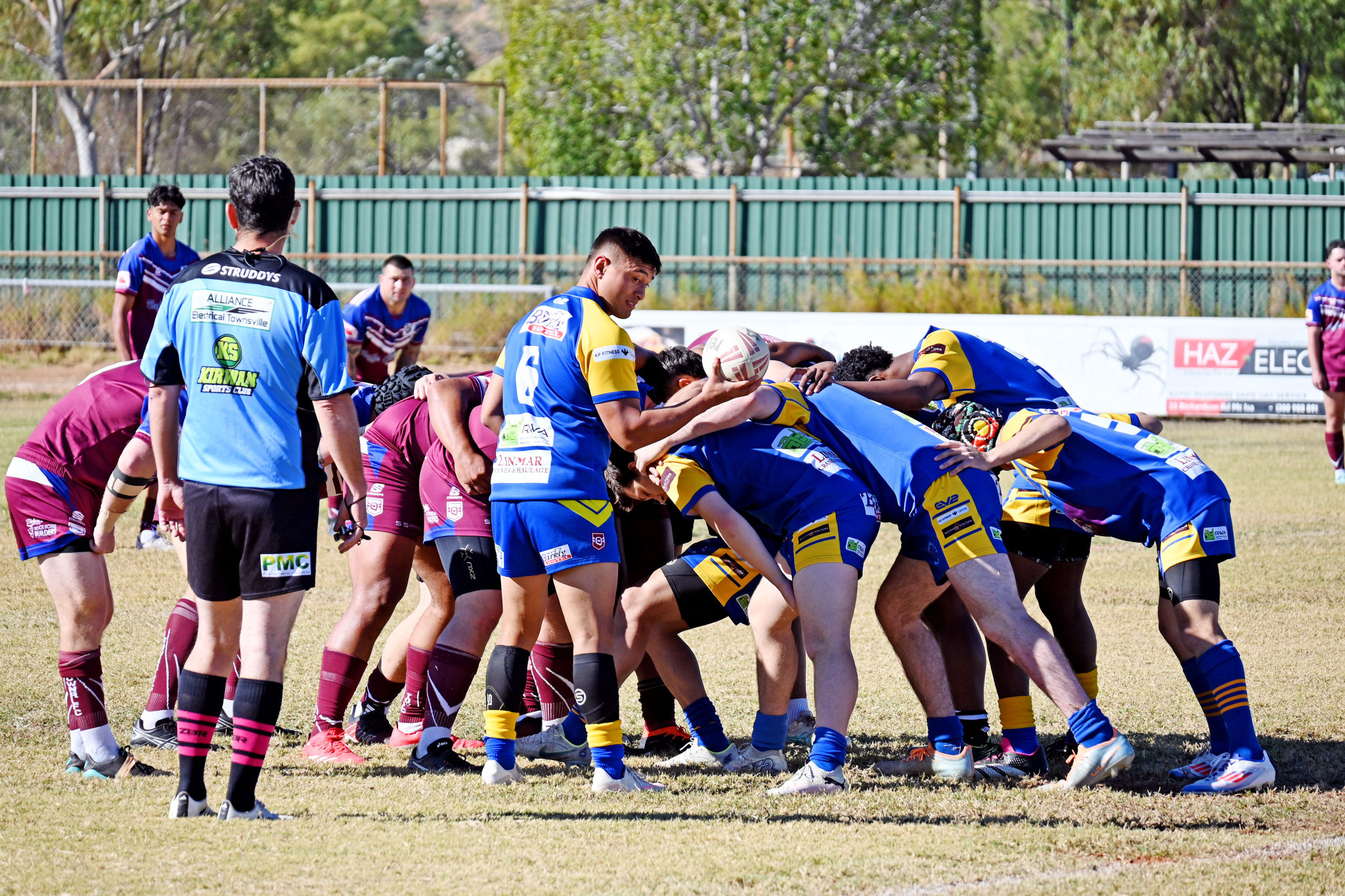 Wanderers captain Pekz Brown prepares to feed the scrum against Townies. Despite having just 10 players, the Devils put up a big fight last Sunday.
