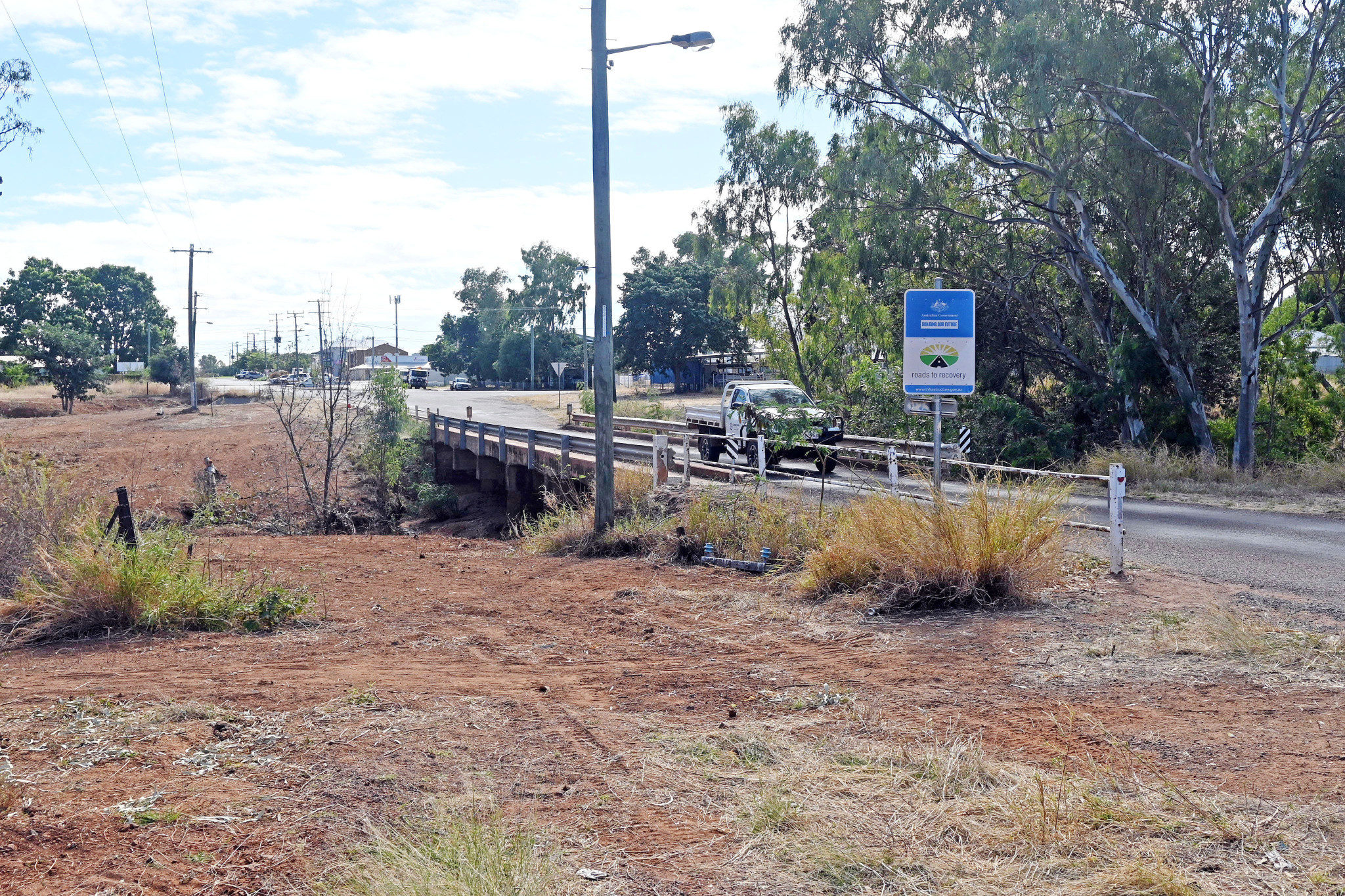 The Coppermine Creek bridge at Cloncurry will soon have two lanes after a $7.3 million upgrade.