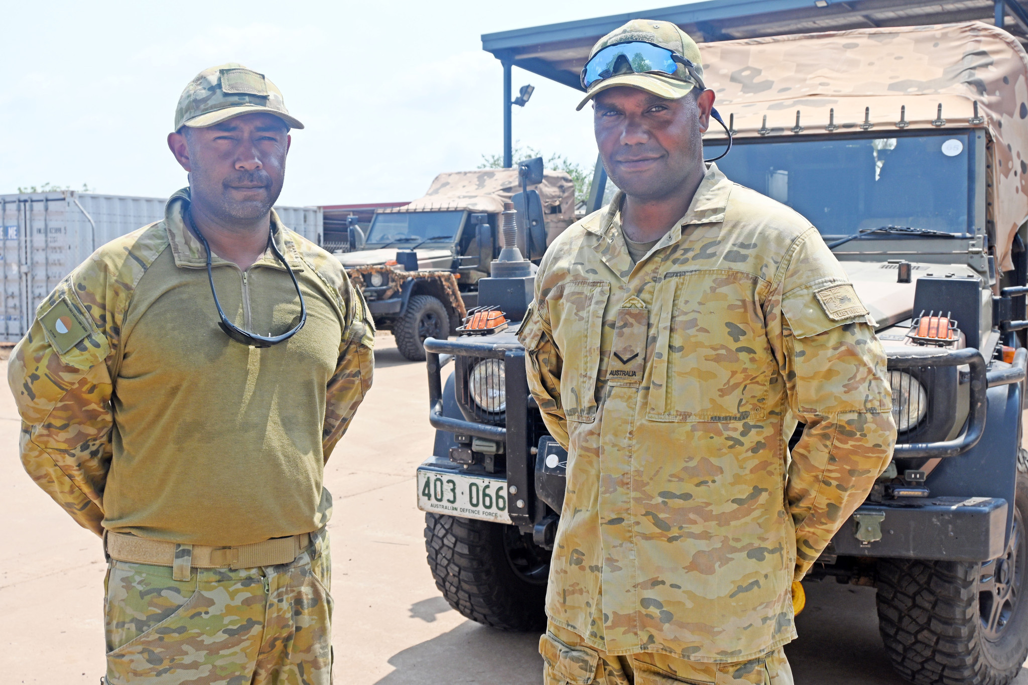 Private Rangi Clubb with Lance Corporal Jordan Tamate.