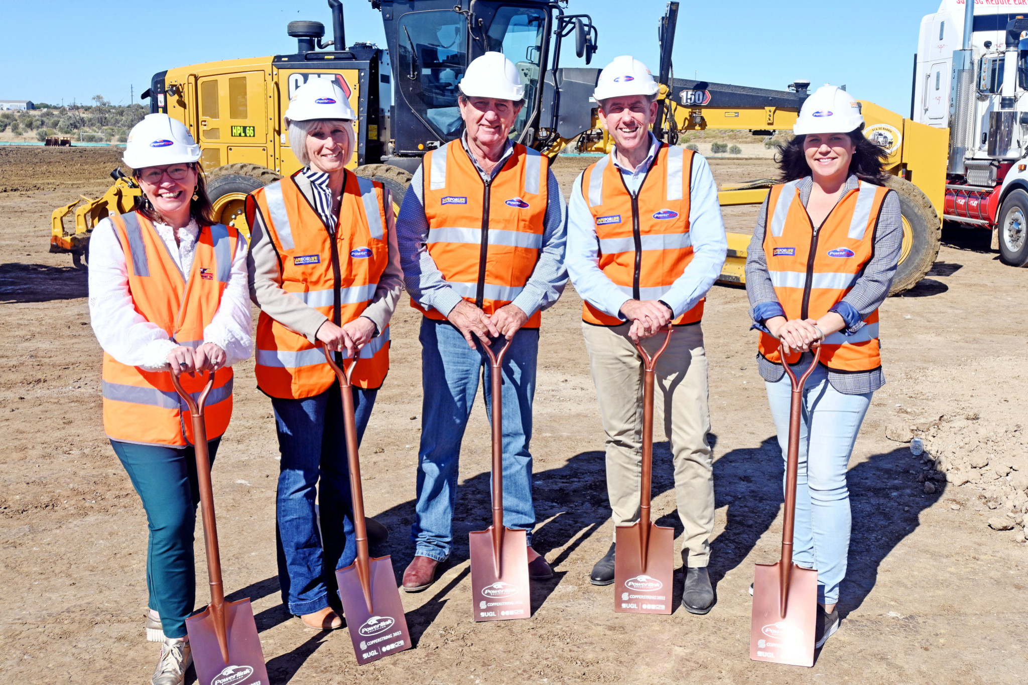 McKinlay Shire mayor Janene Fegan (second from left), pictured with Deputy Premier Cameron Dick and her fellow North West mayors in Hughenden, says Julia Creek doesn’t want a temporary camp.