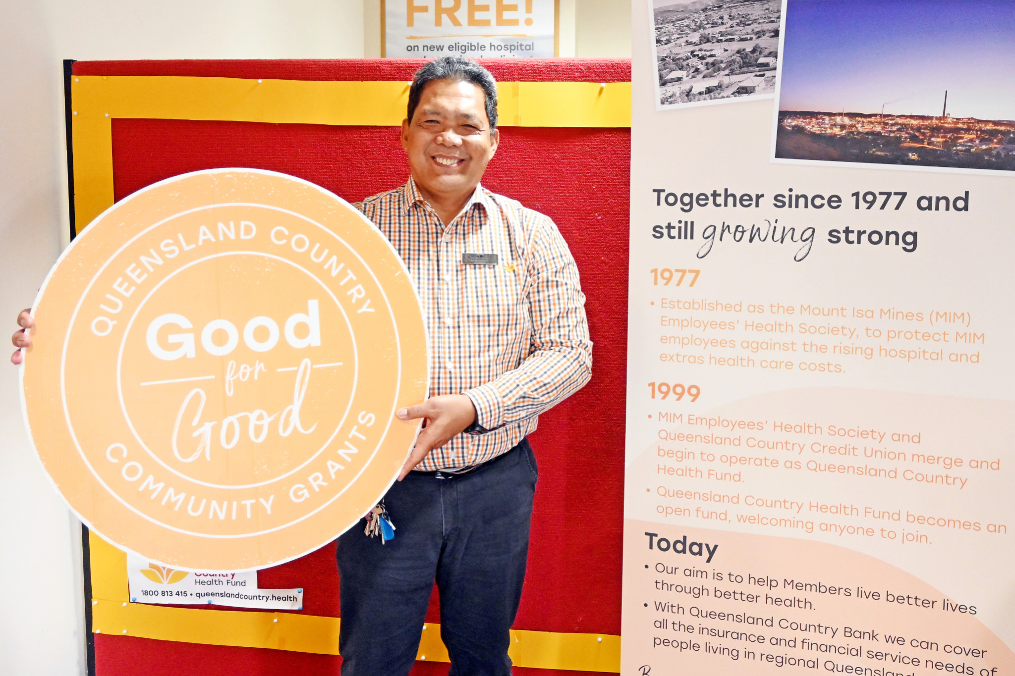 Queensland Country Bank’s Mount Isa branch manager Jude Enriquez is encouraging locals to apply for the Good for Good Community Grants program.