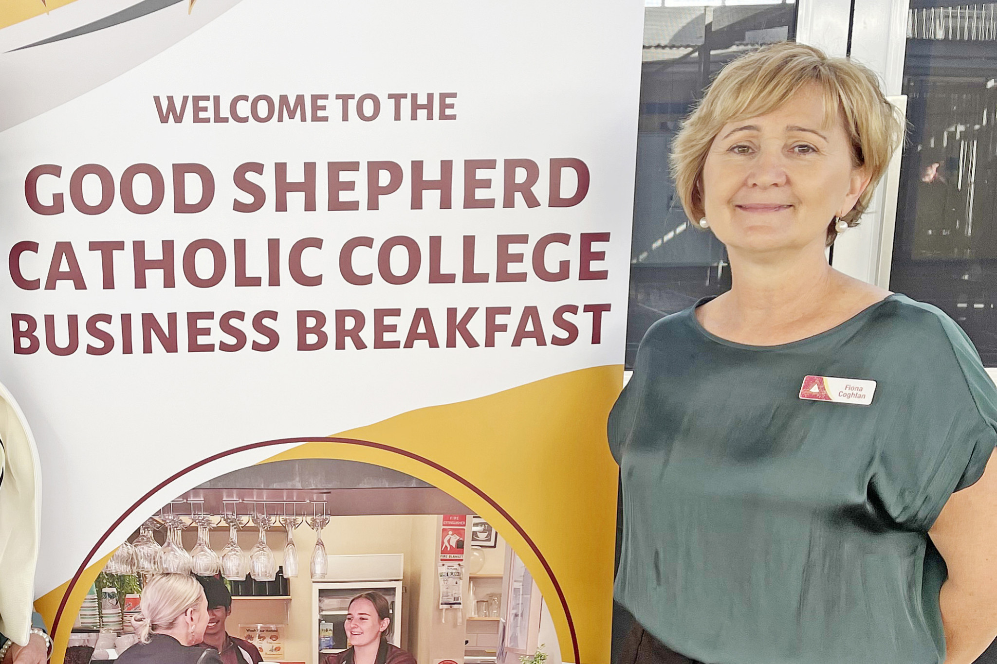 Fiona Coghlan at last year's Good Shepherd Catholic College business breakfast.
