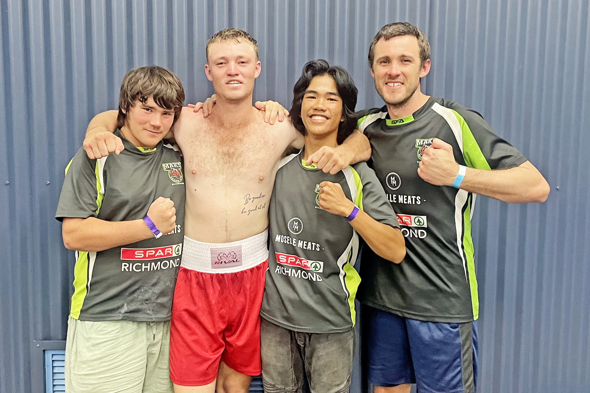 Boxers Rick McCosker, Corey Lowrie, June Domondon and Maks Chylewski are looking forward to the Richmond Outback Rumble on September 13.