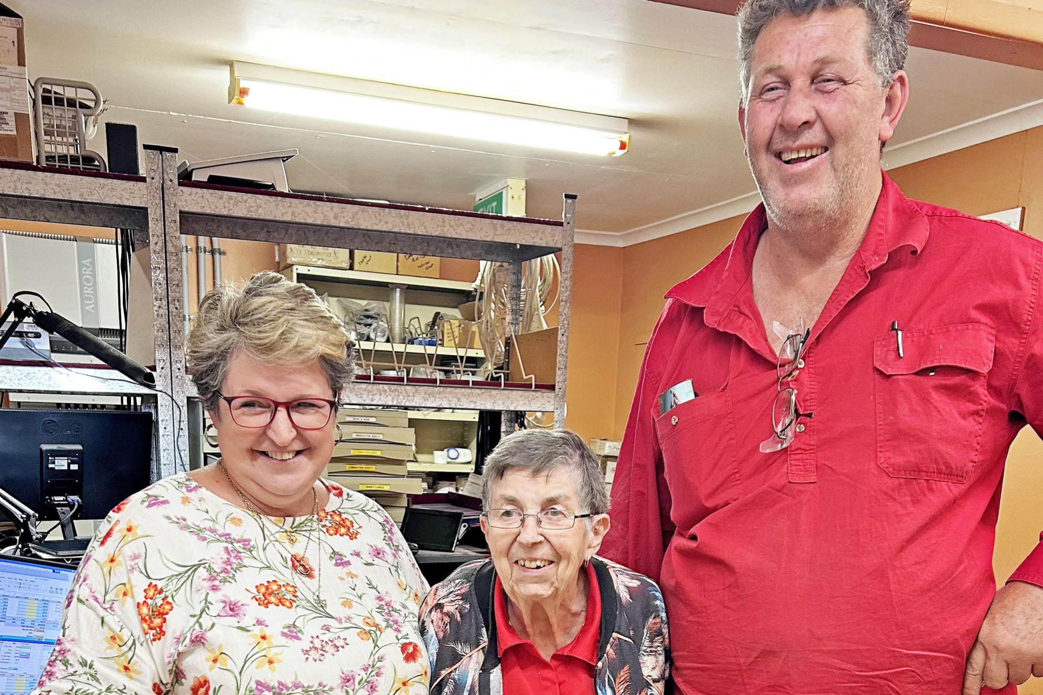 New Burketown Post Office owners Julie-Ann and Elwyn Walden with outgoing postmistress Joy Arnold (centre).