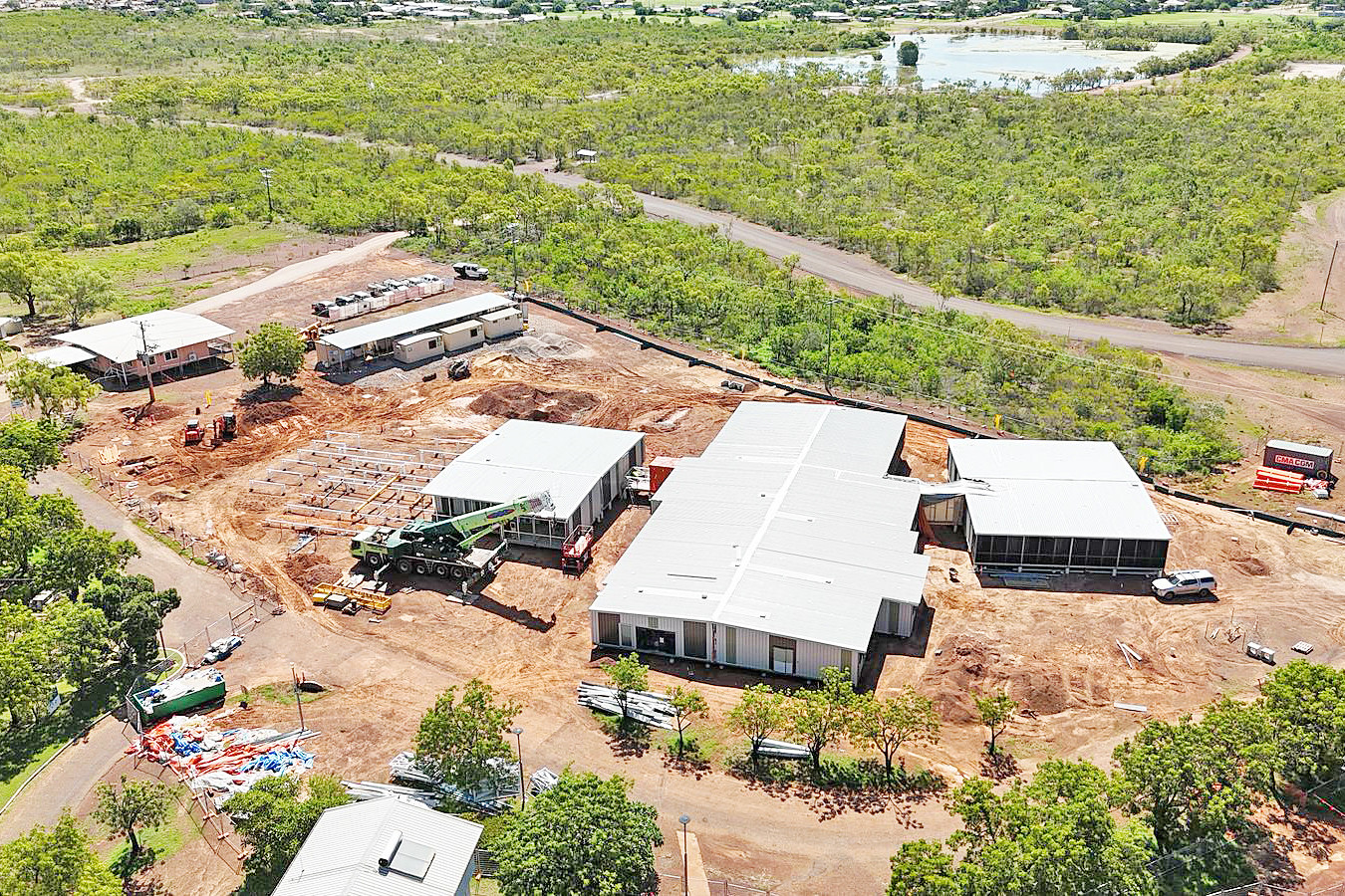 Dozens of modules have been transported from Toowoomba and are now all in place on the new hospital grounds at Normanton.