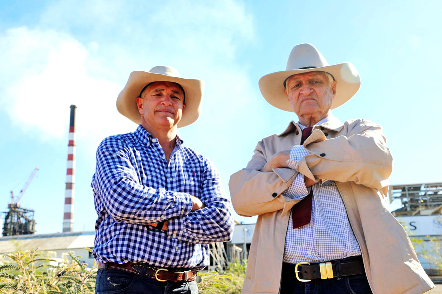 Member for Trager Robbie Katter, pictured with his father Bob, the Member for Kennedy, is furious with the state’s attitude towards the copper smelter.