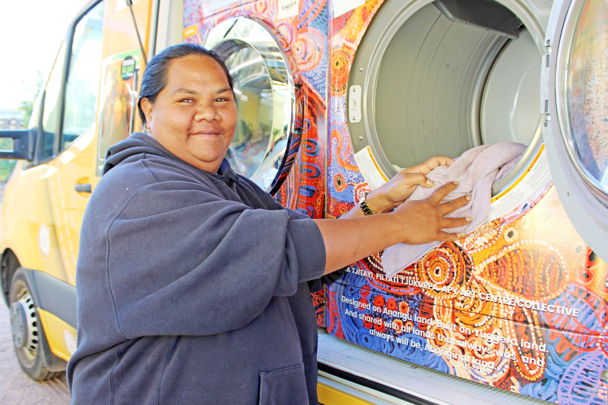 Mount Isa local Sonya Craigie is the first permanent employee at the laundry van and started her new job on Monday.