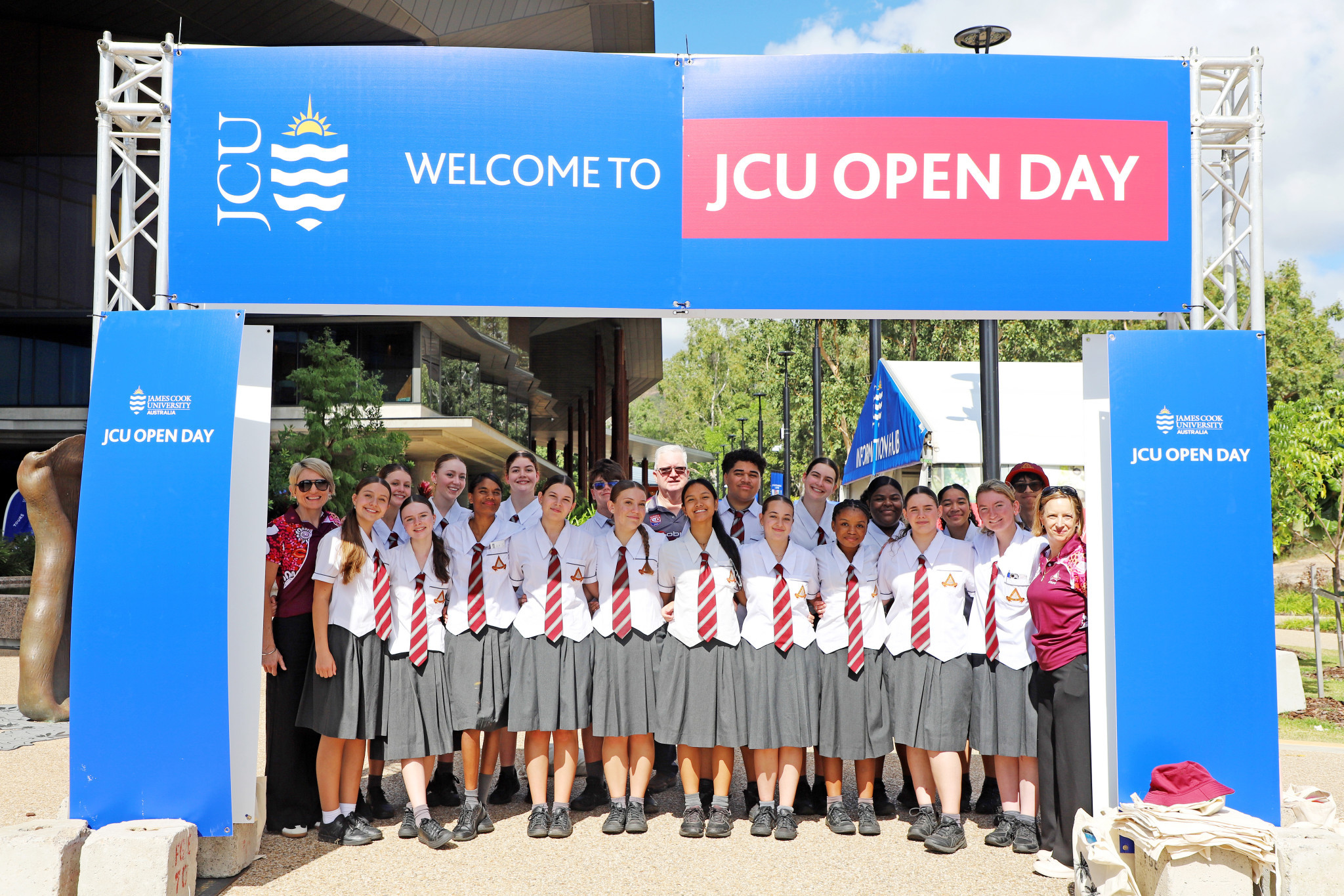 Good Shepherd Catholic College students at the JCU Open Day in Townsville earlier this month.