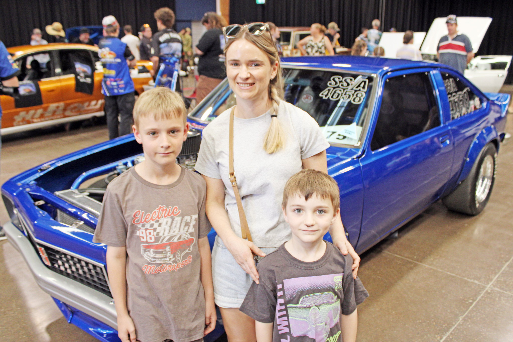 Sonny, Marie and Lucas Horskins at last year’s Mount Isa Motor Show.