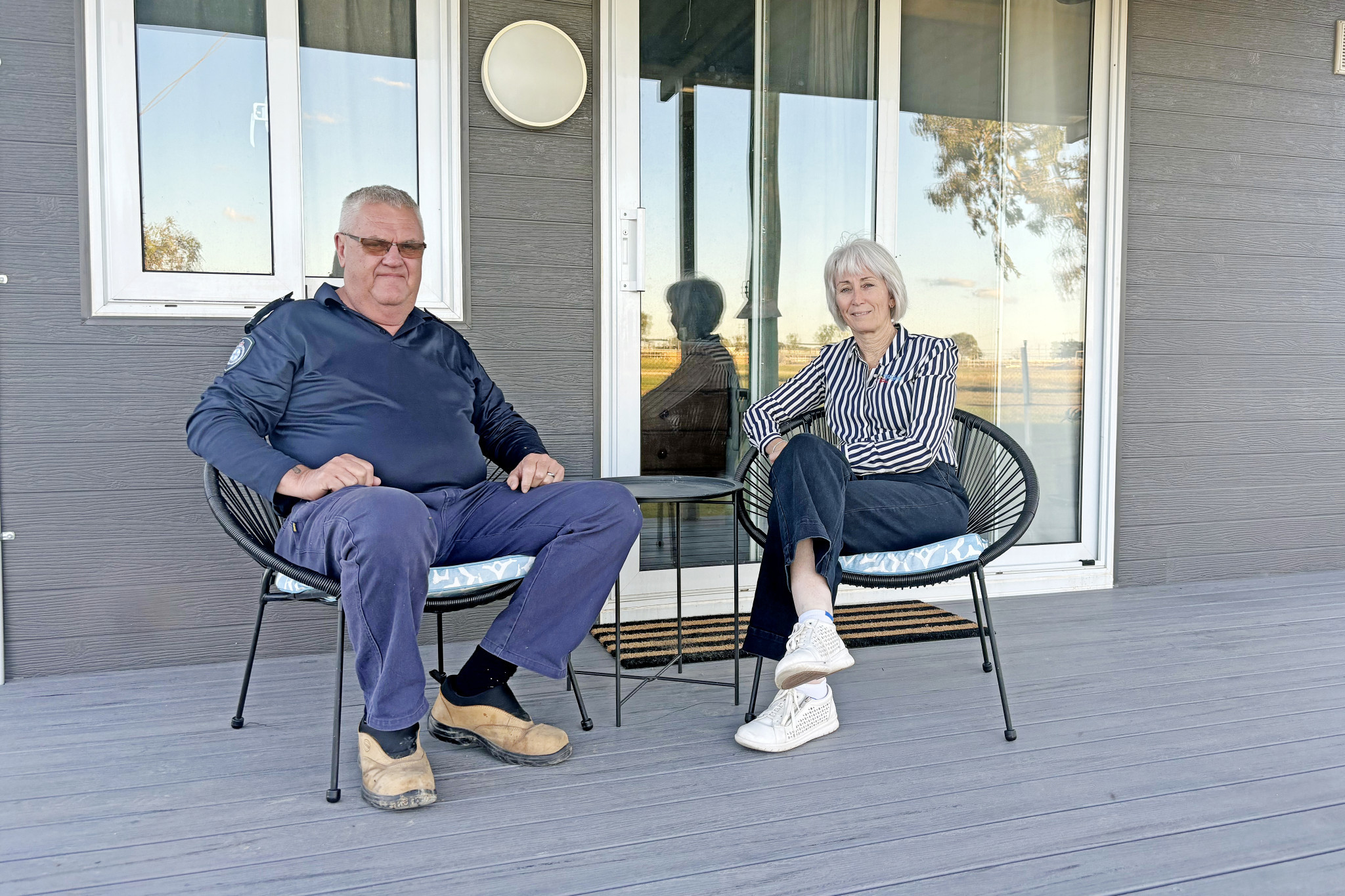Correctional supervisor Allan Sotheren and McKinlay Shire mayor Janene Fegan at the council-supplied accommodation.