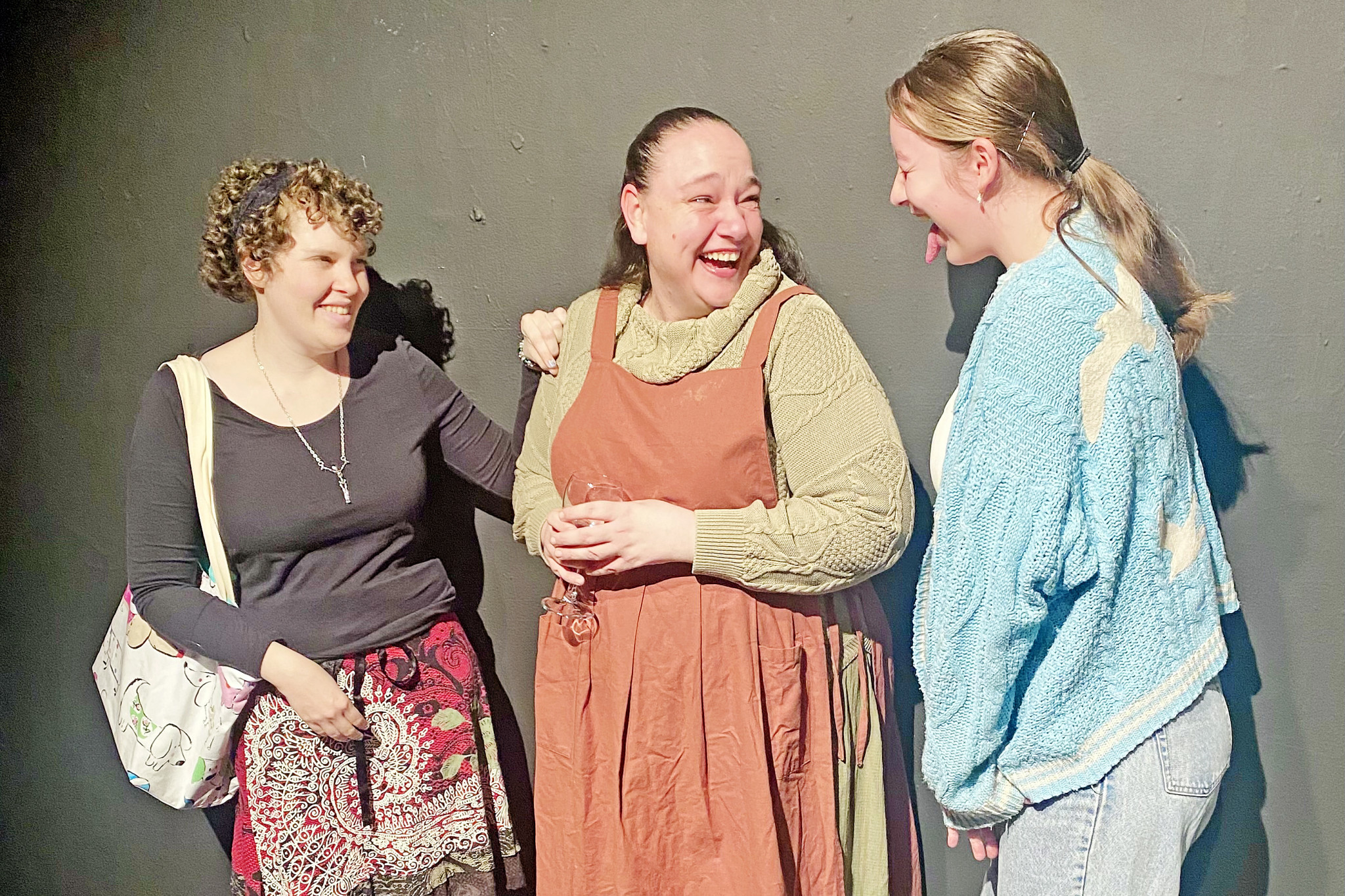 Danielle Rigby, Alicia Reay and Amelie Stewart at dress rehearsals.