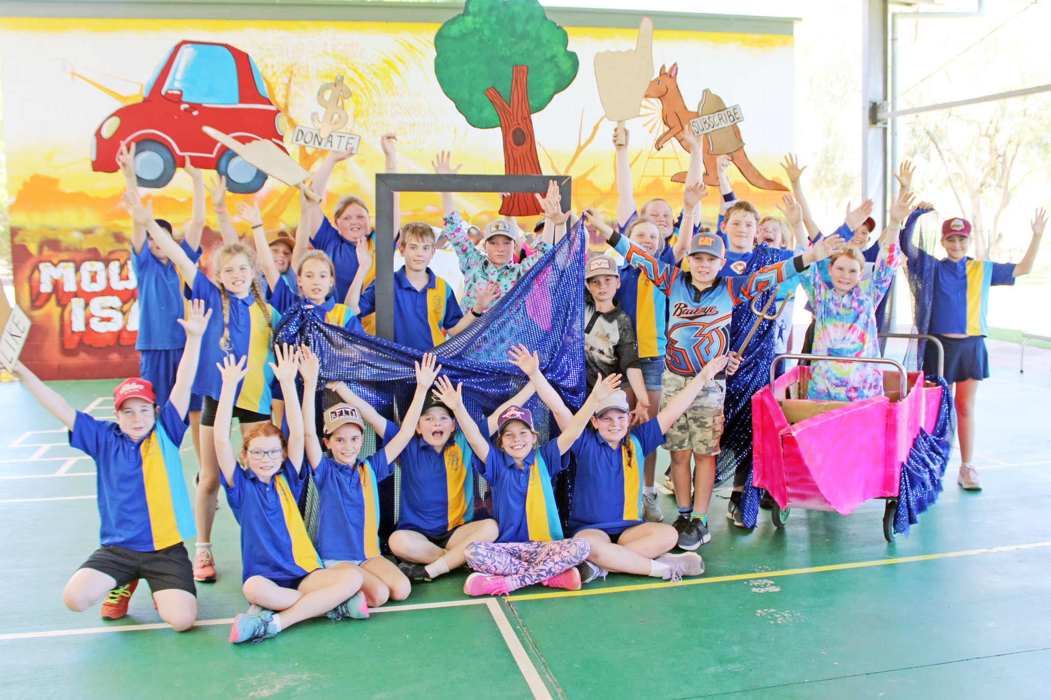 There were 24 students, stretching from Burketown to Bedourie, that took part in Mount Isa School of the Air’s Rock Pop Mime performance.