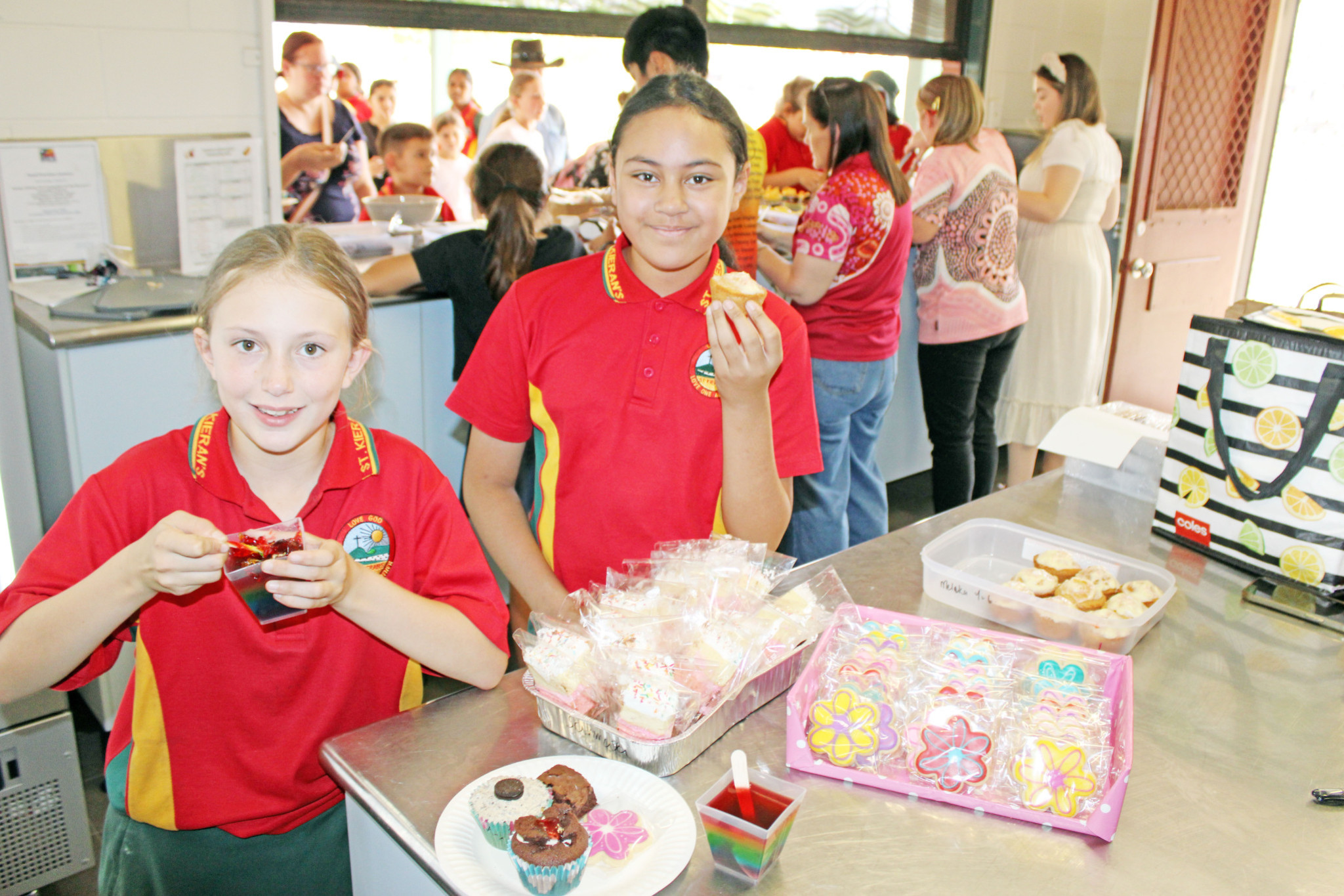 St Kieran’s grade four student Ali Baillie and grade six student Meleka Sopoaga were among those volunteering at the Class Cafe when North West Weekly dropped in last Friday.