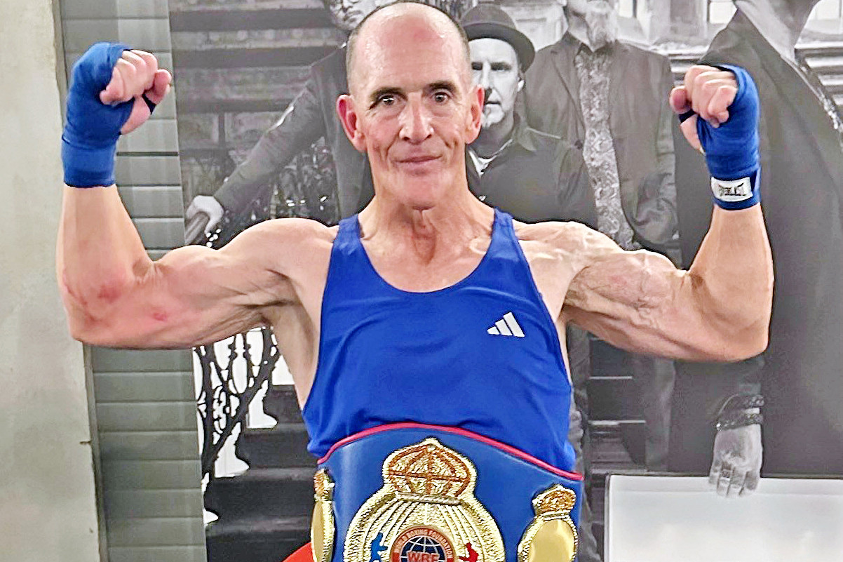 Allan Hazle with his new belt after claiming victory at the Masters Cup in Germany.