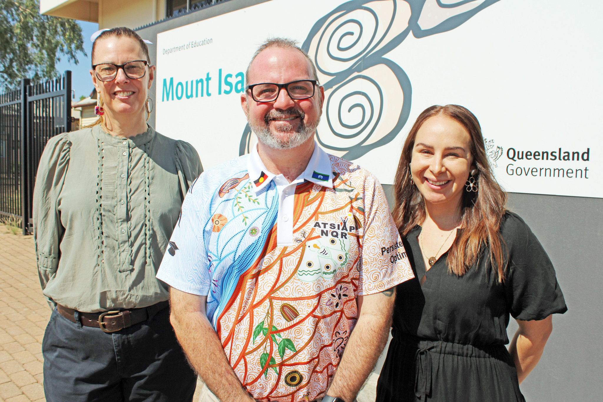 Mount Isa Educational Precincts governance and planning principal project officer Elva Metcalf, outgoing coordinator Mark Wrigley and data analytics senior projects officer Danielle Brennan have worked to improve communication between youth and educational service providers across the city.