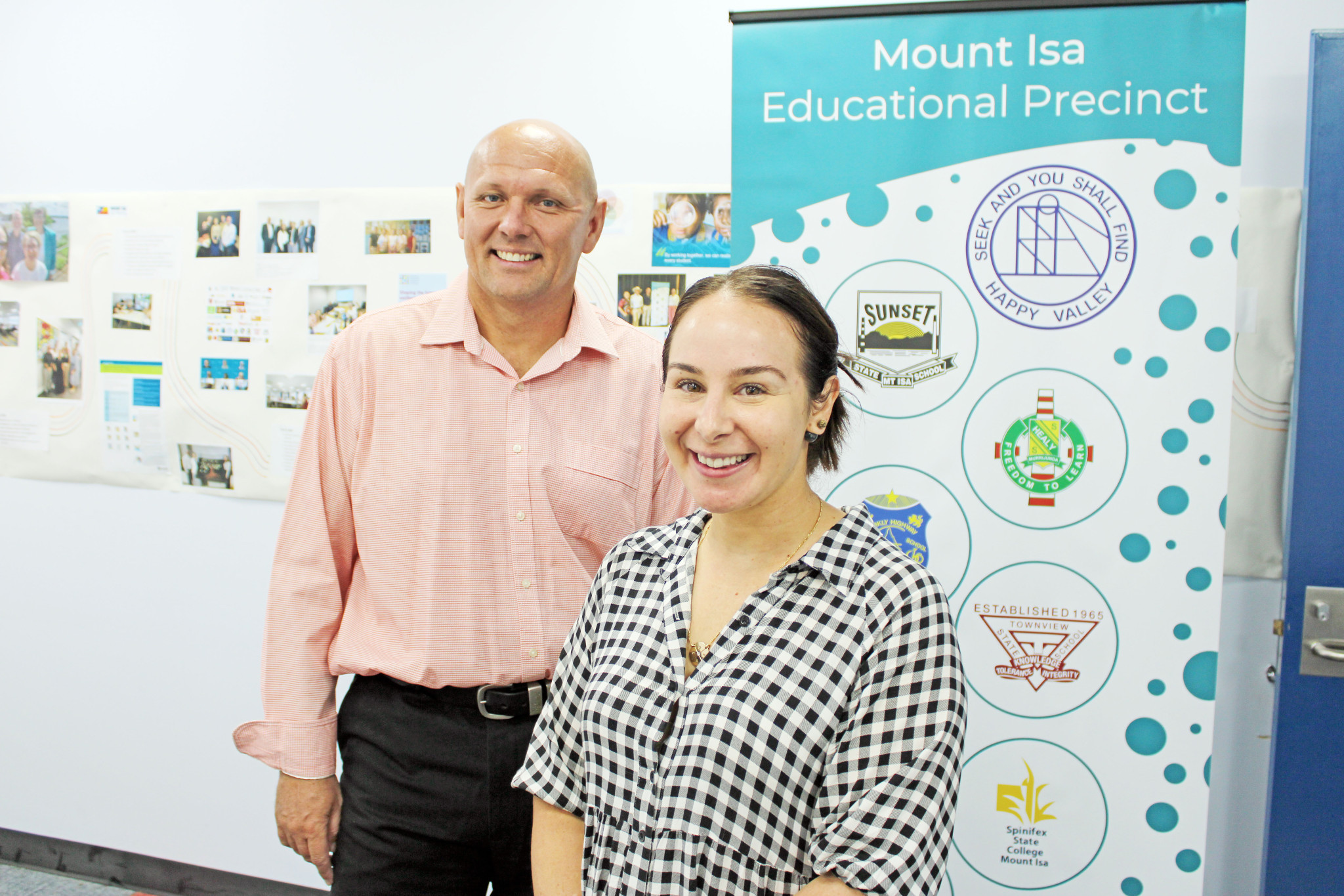 Mount Isa Educational Precincts coordinator Chris Pocock, who took on the new role last week, with senior project officer Danielle Brennan.