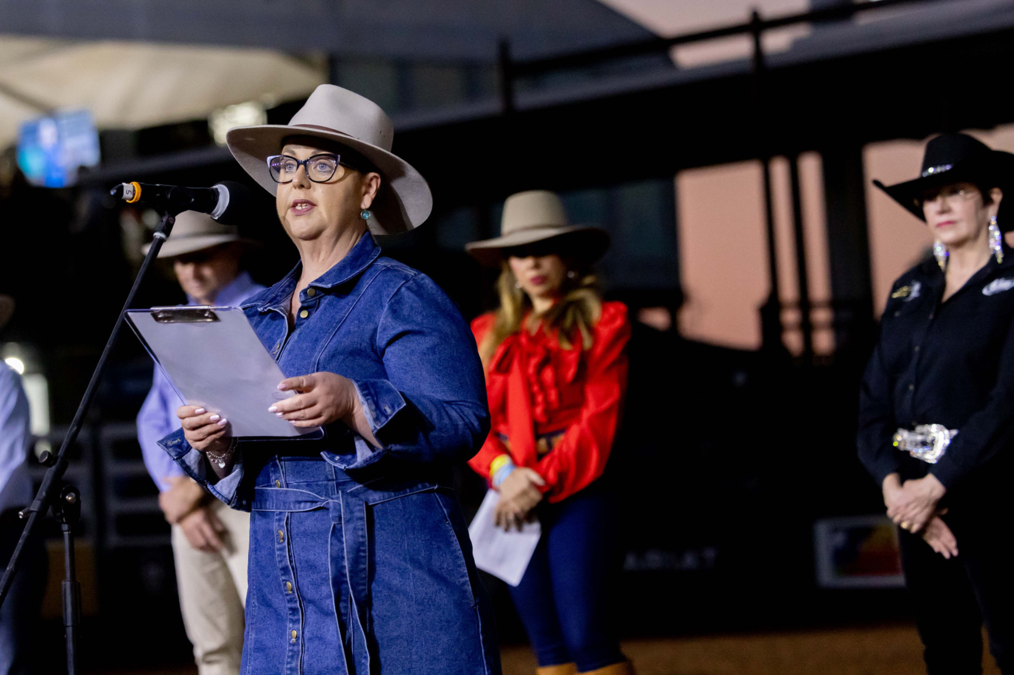 Isa Rodeo CEO Natalie Flecker at the opening of this year's Mount Isa Mines Rodeo.