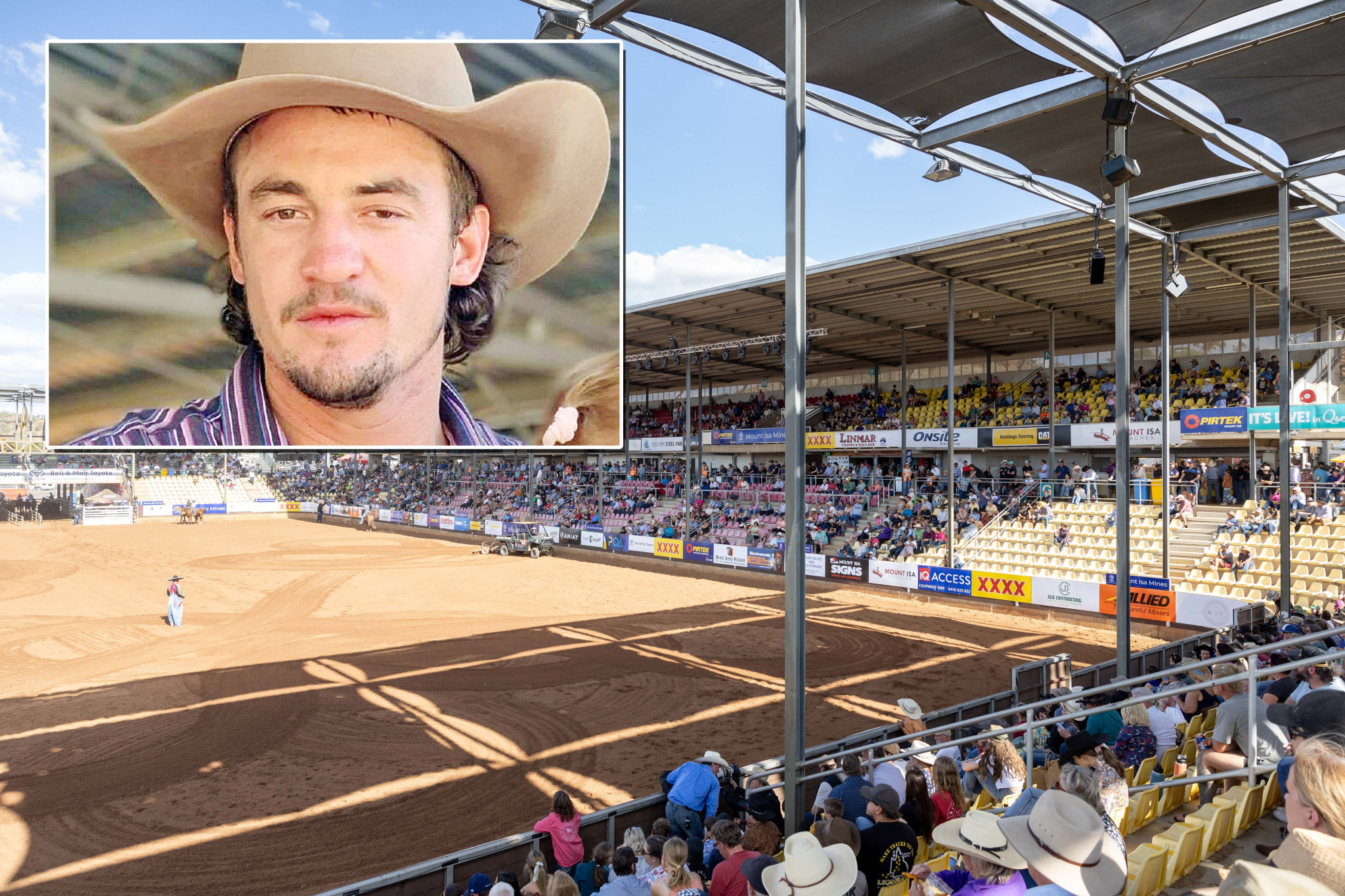 Eli Donovan (inset) was a much-loved figure on the rodeo circuit.
