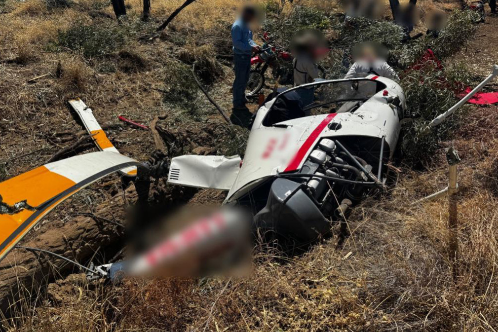 The image supplied by LifeFlight of last month's helicopter crash north of Cloncurry.